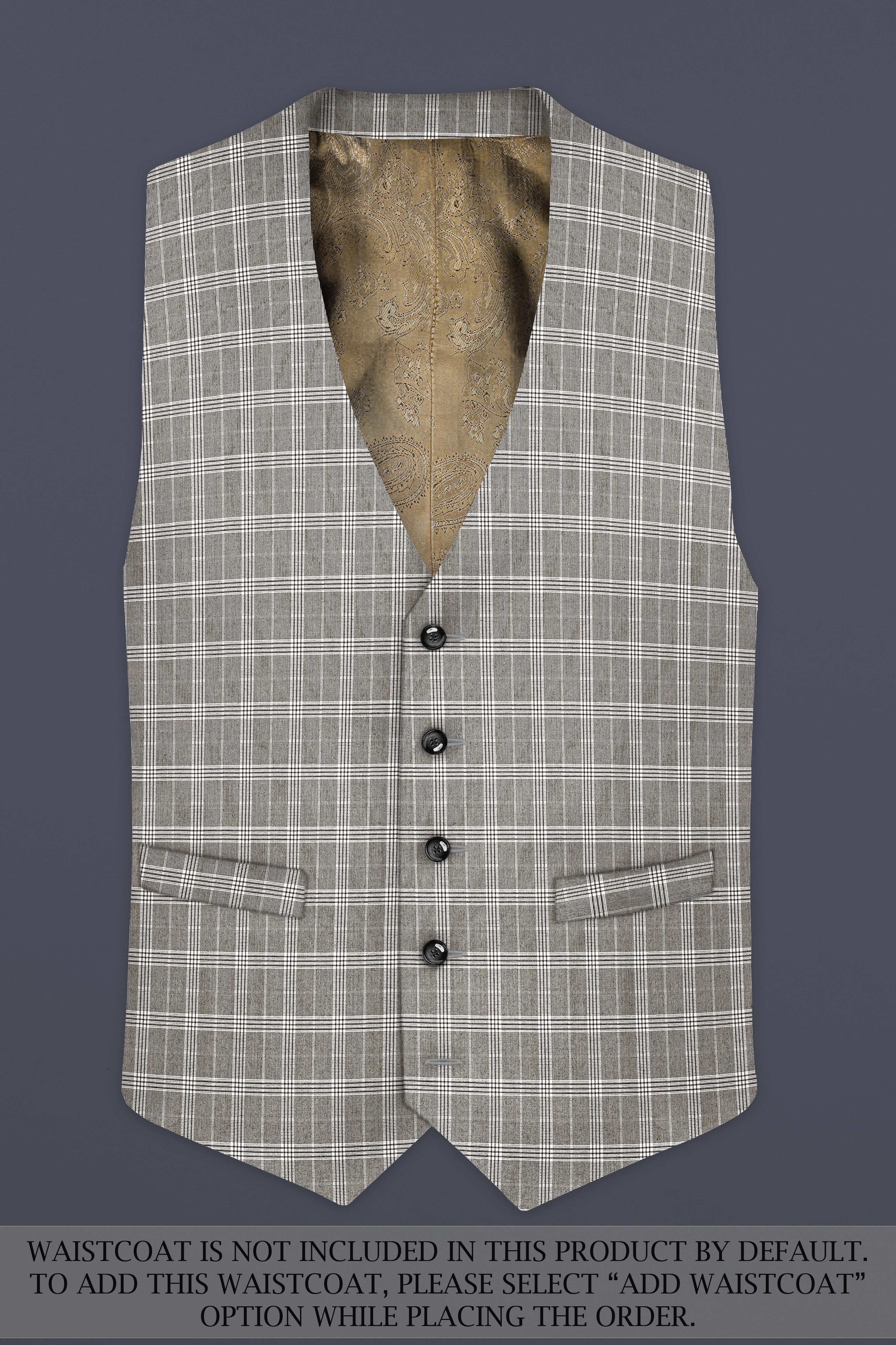 Venus Gray Plaid Wool Rich Double Breasted Suit