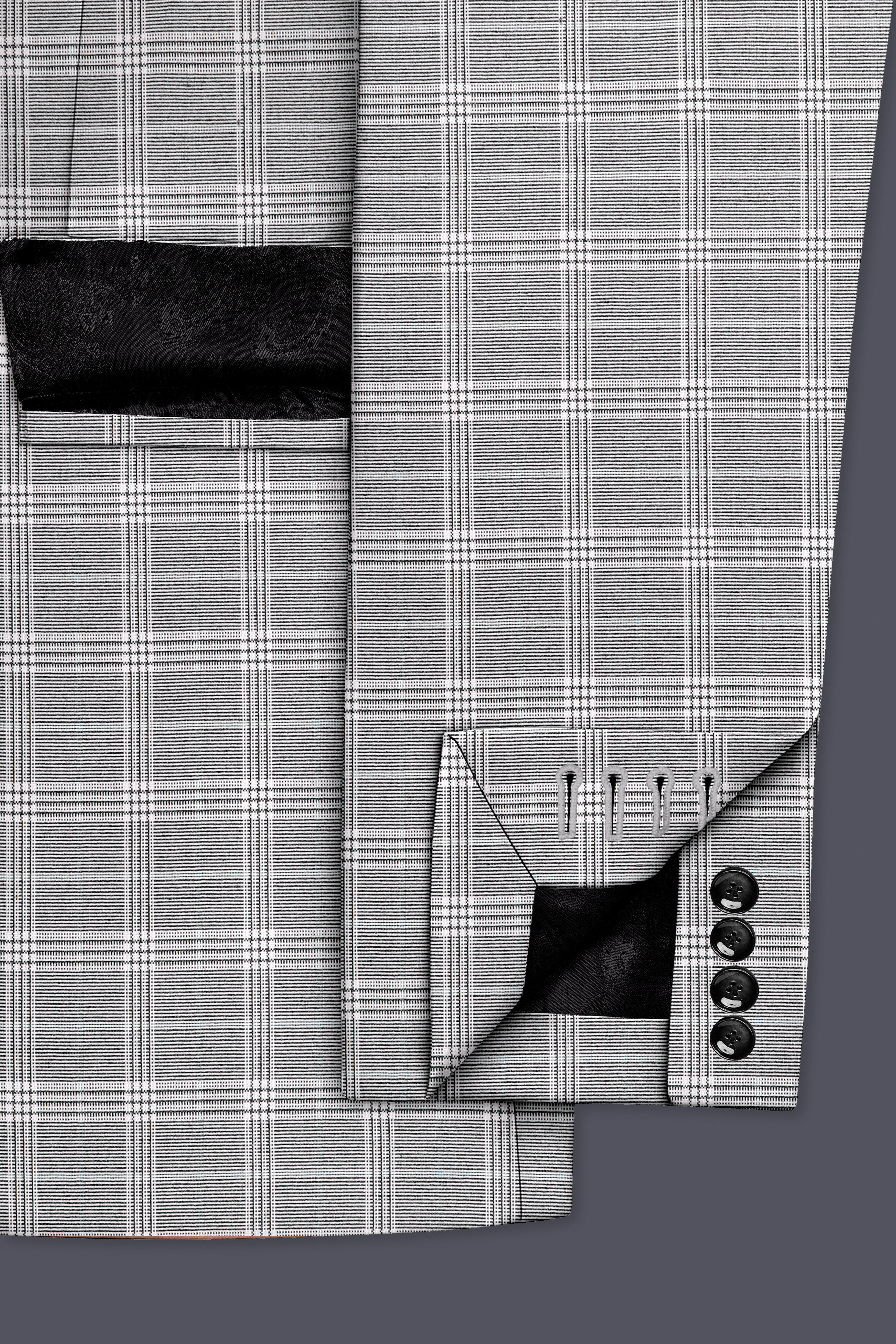 Venus Gray Plaid Wool Rich Double Breasted Suit