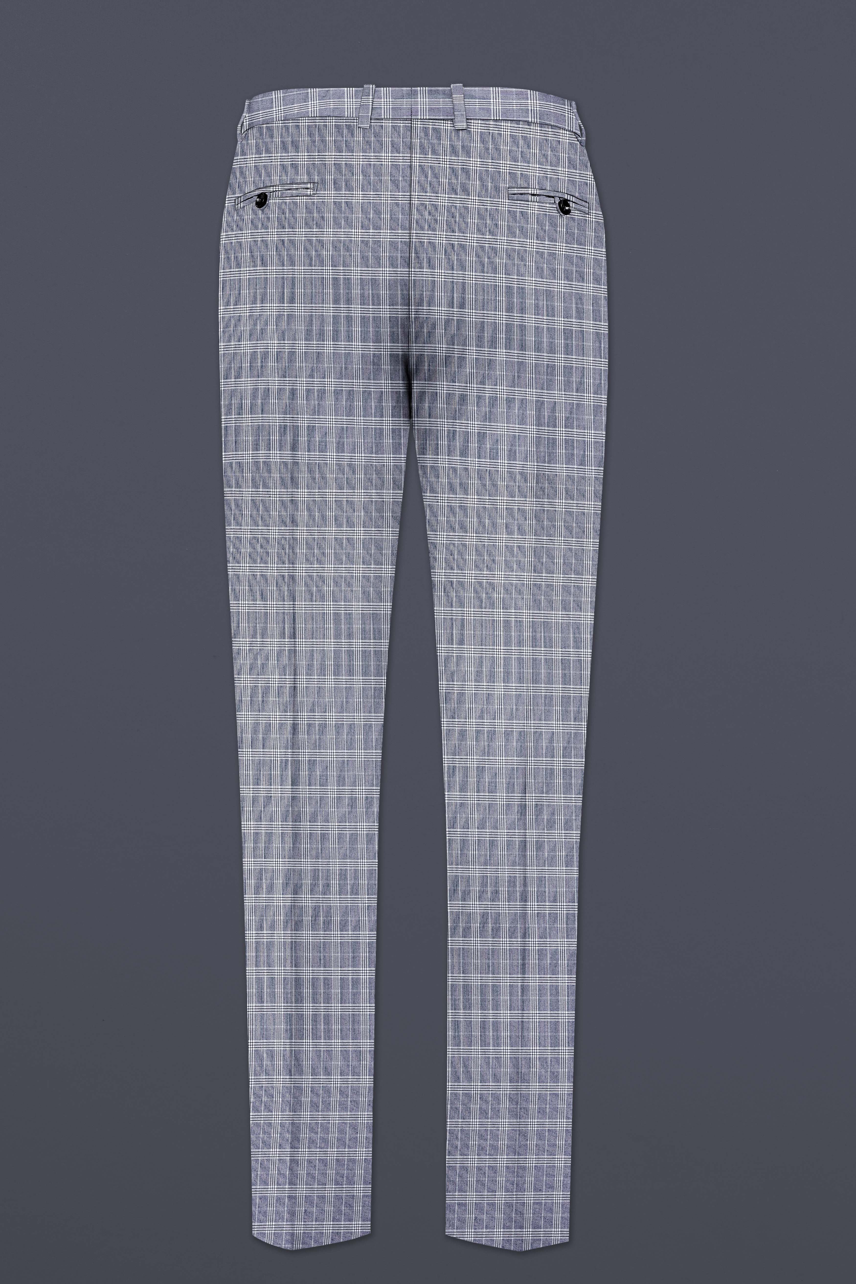 Mountain Mist Blue Plaid Wool Rich Double Breasted Suit