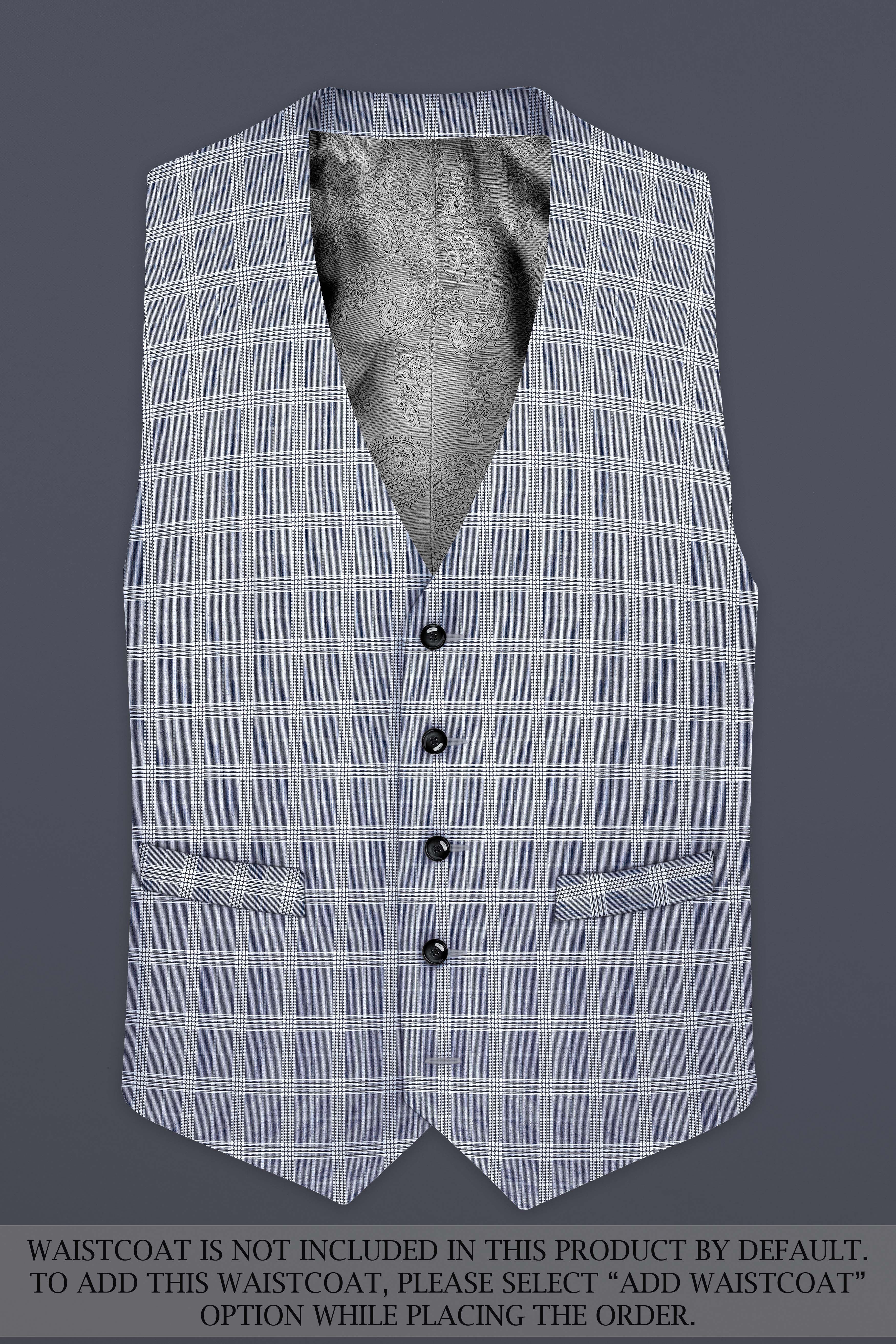 Mountain Mist Blue Plaid Wool Rich Double Breasted Suit