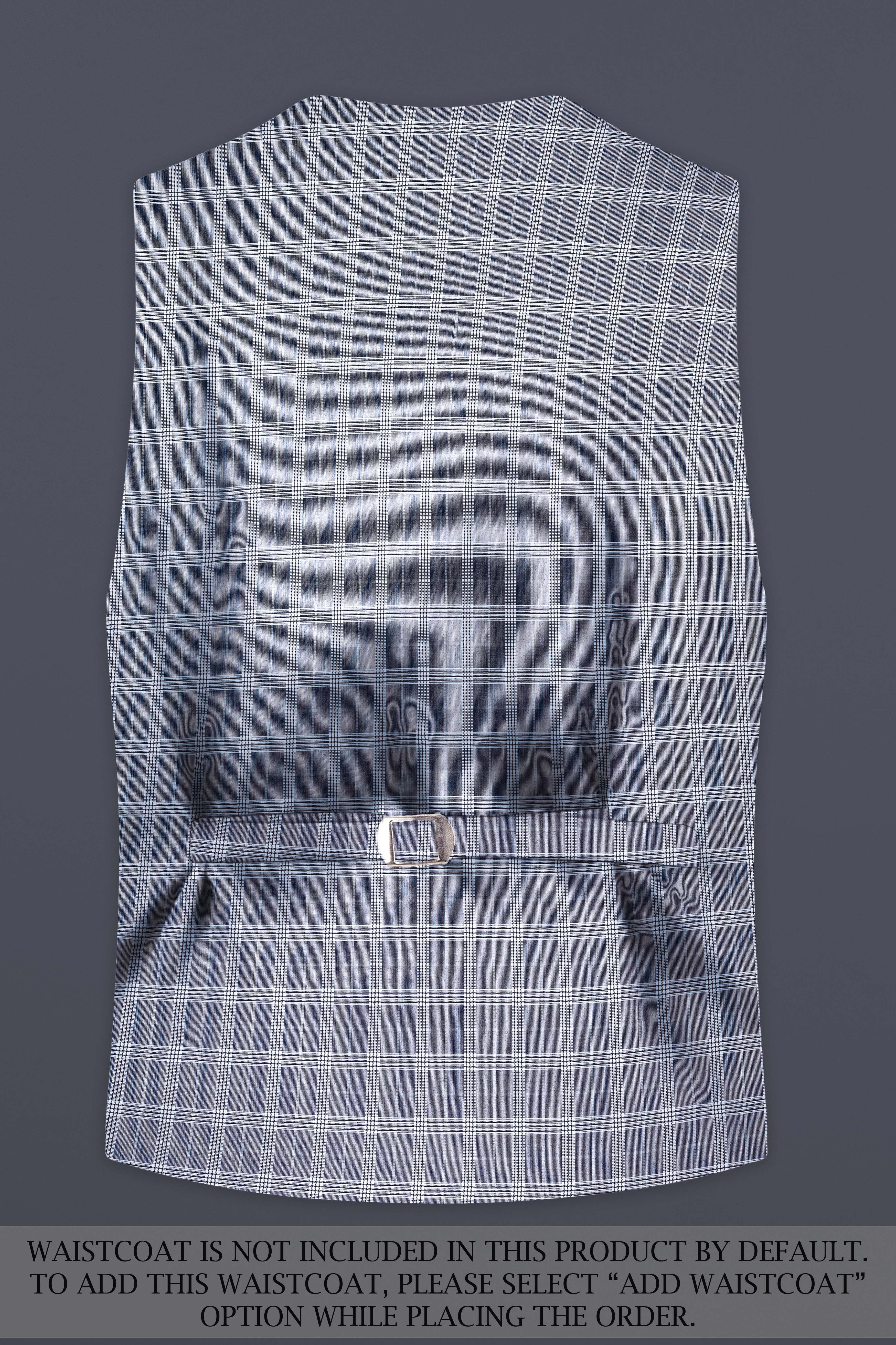 Mountain Mist Blue Plaid Wool Rich Double Breasted Suit