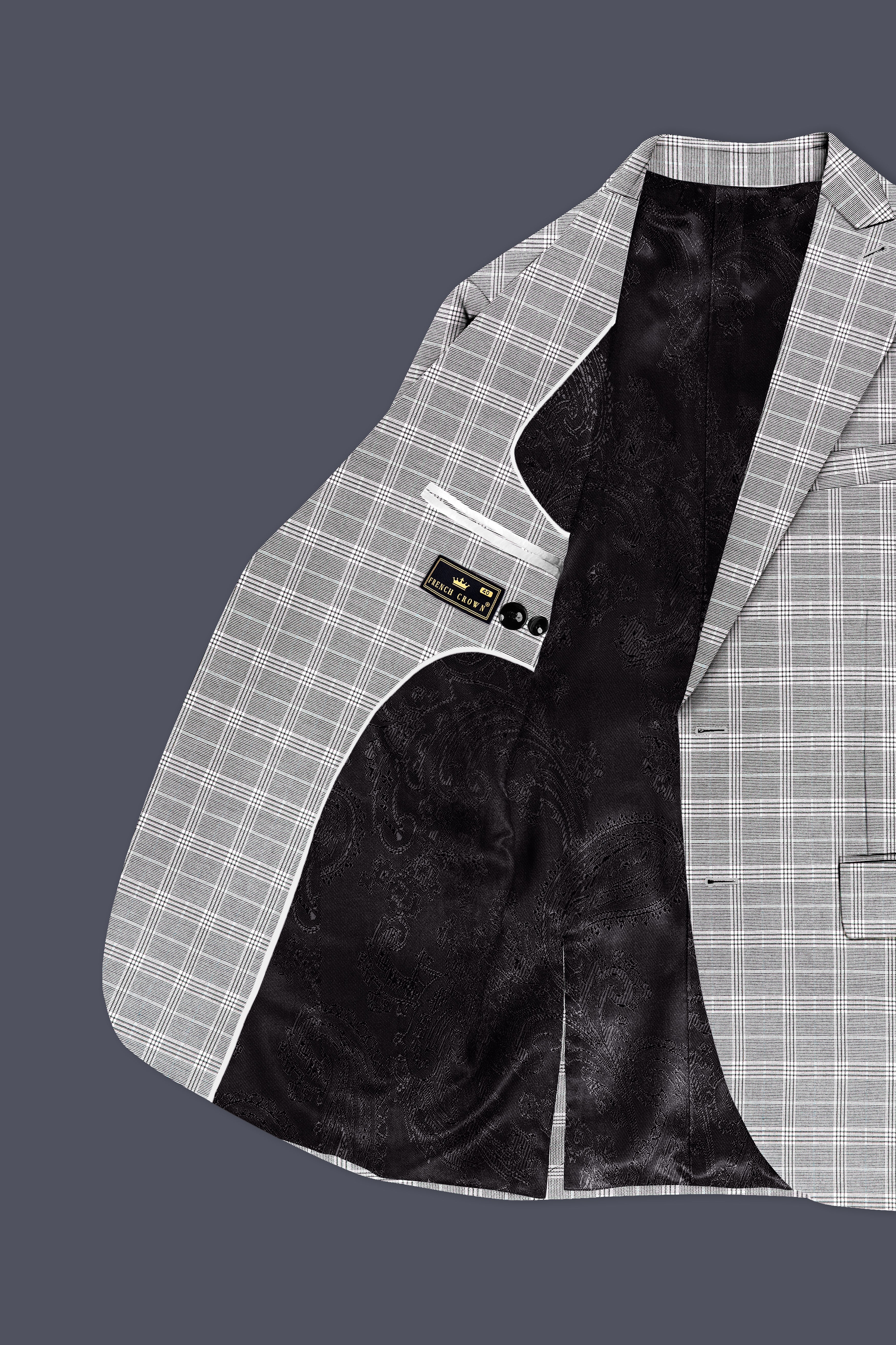 Venus Gray Plaid Wool Rich Single Breasted Suit