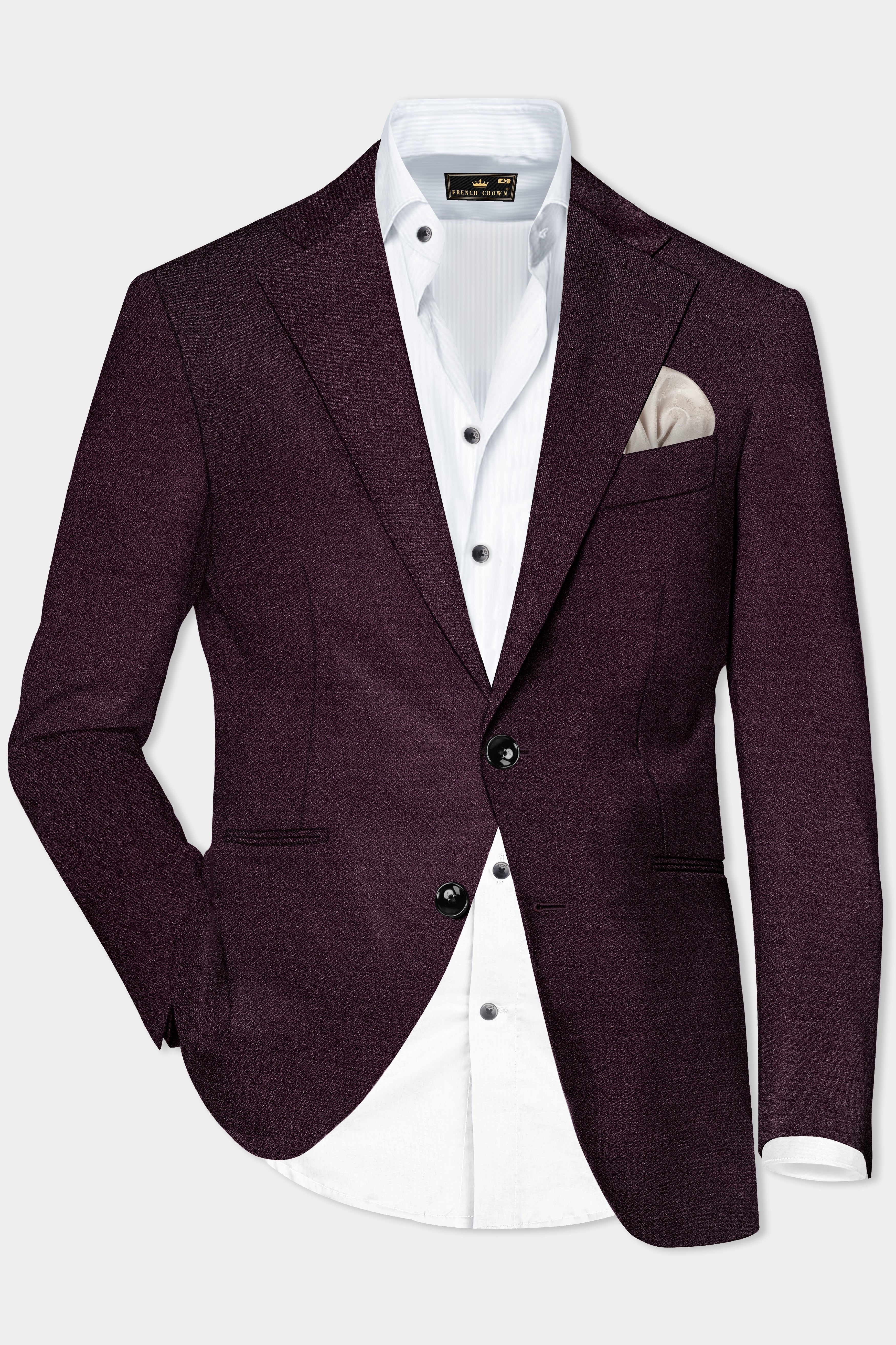 Tamarind Wine Textured Single Breasted Suit