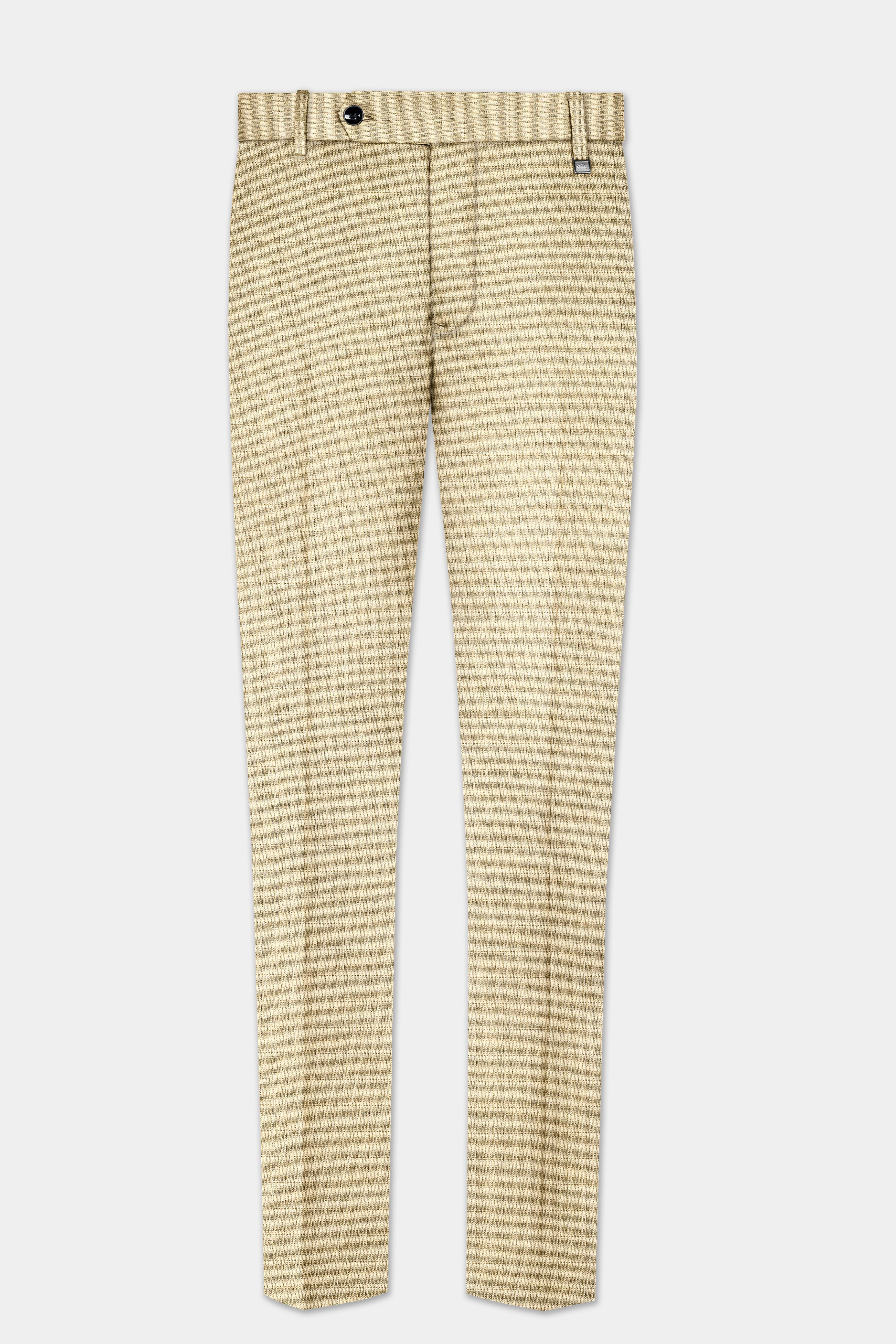 Sapling Cream Plaid Wool Rich Single Breasted Suit