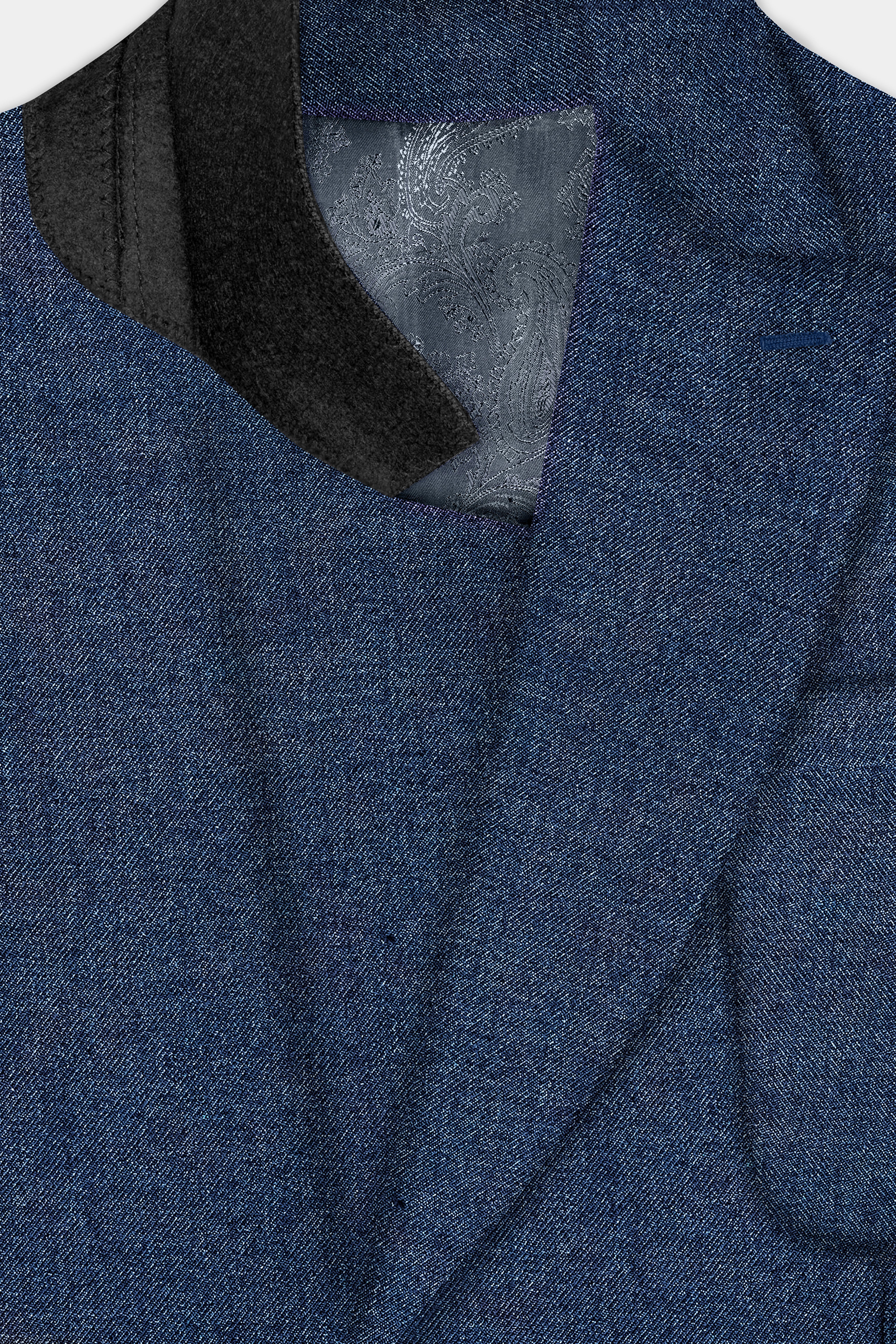 Zodiac Blue Textured Tweed Wool Rich Patch Pocket Designer Sport Suit