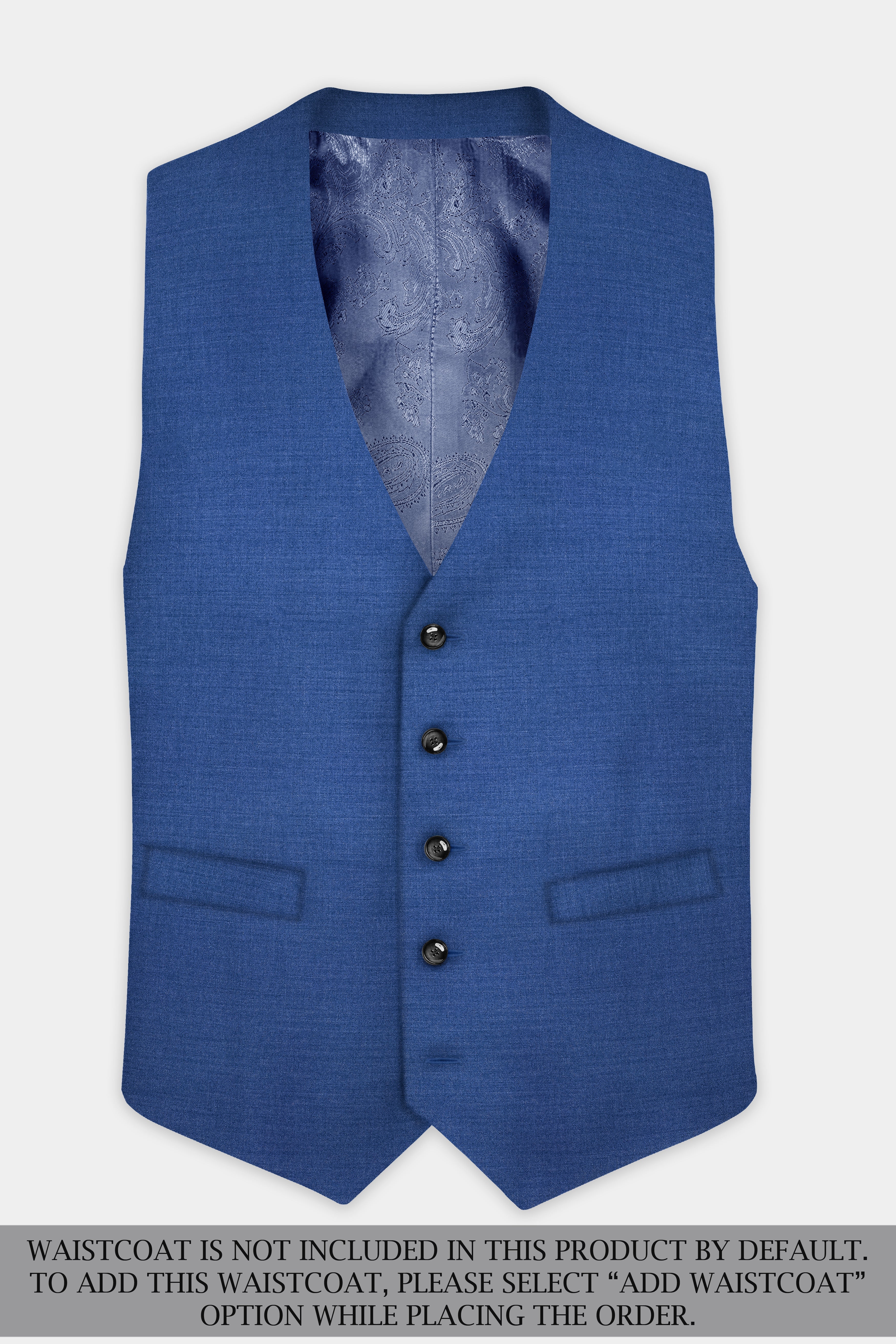 Cobalt Blue Solid Wool Rich Double Breasted Suit