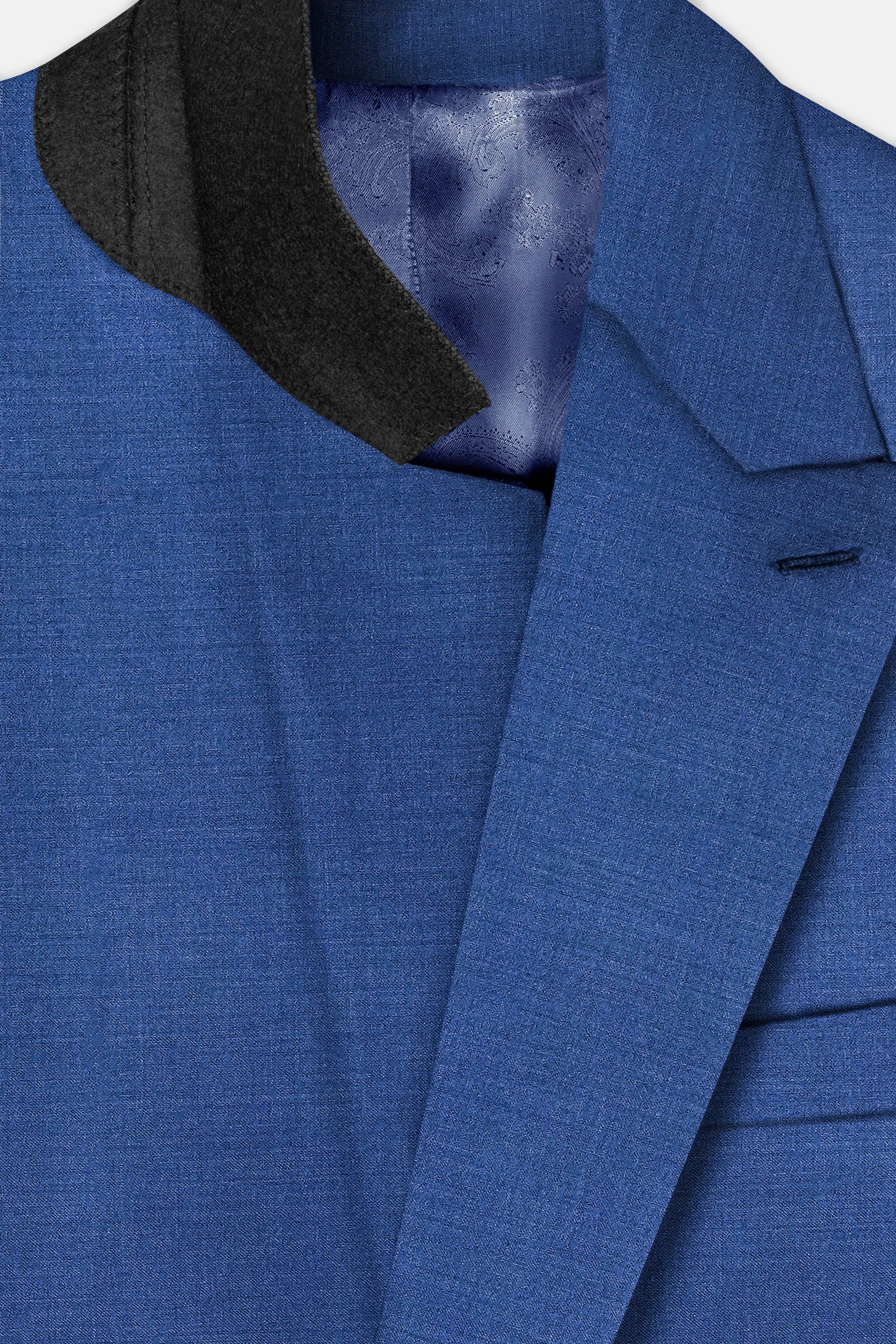 Cobalt Blue Solid Wool Rich Double Breasted Suit