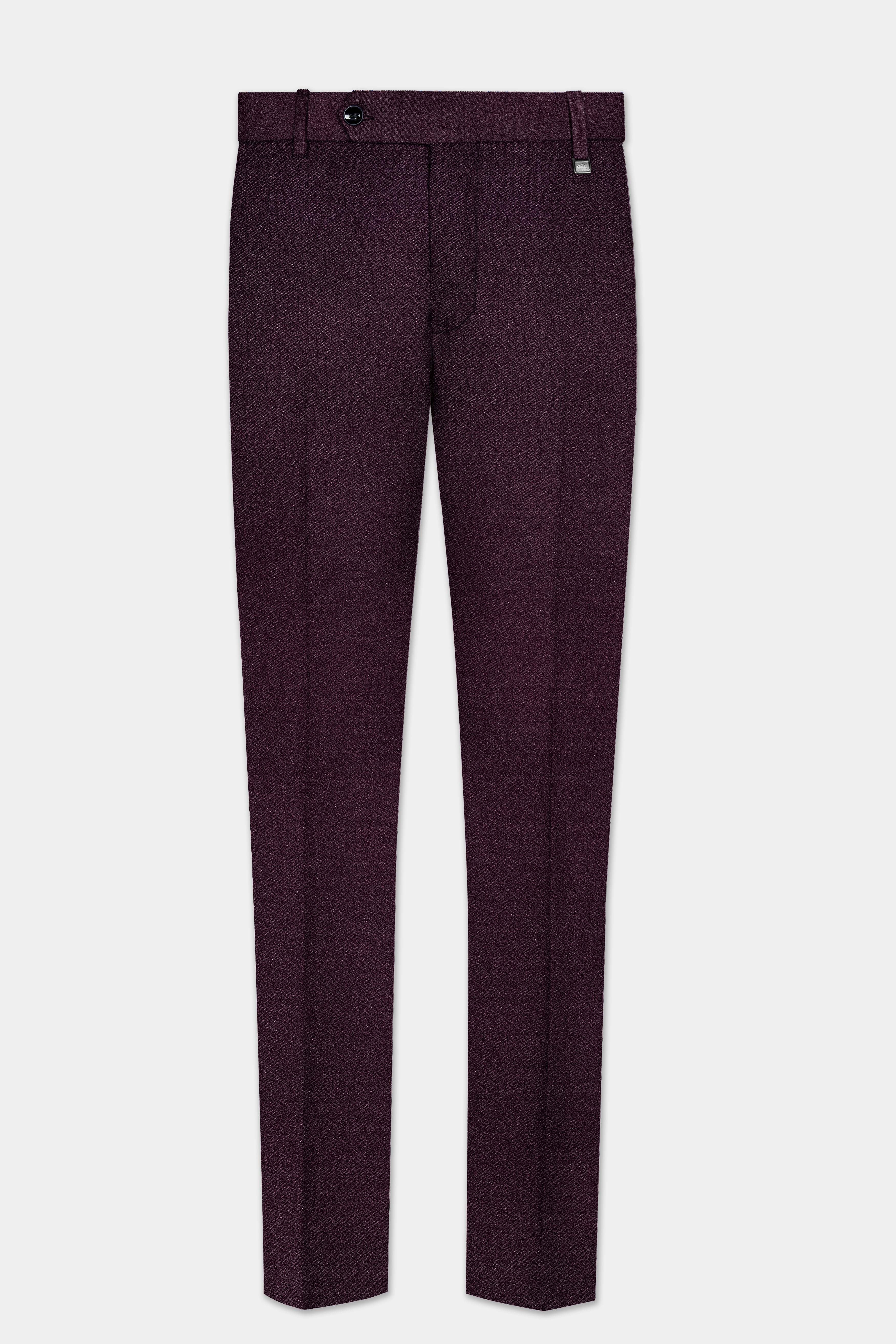 Tamarind Wine Textured Tuxedo Suit