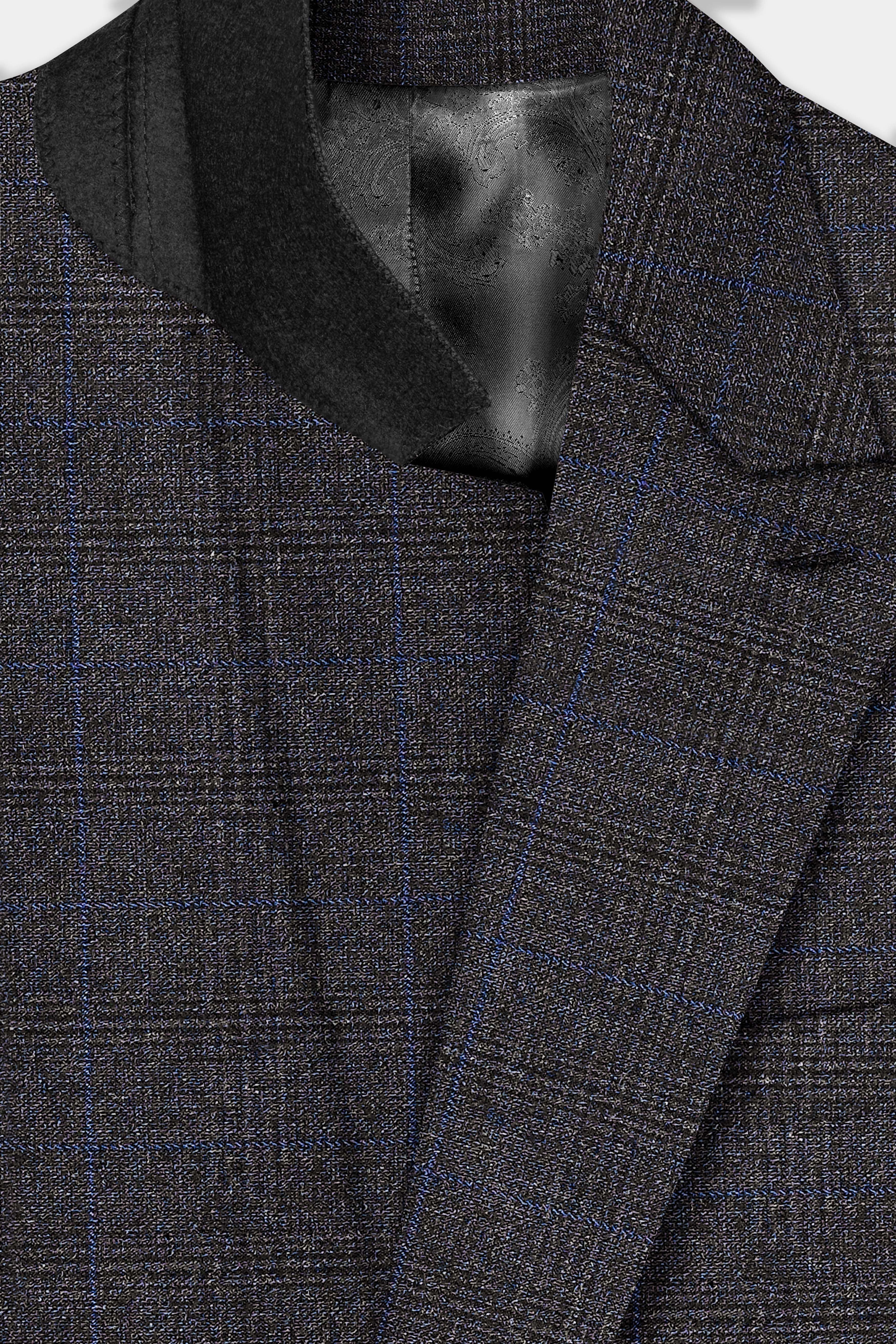 Thunder Gray Plaid Wool Rich Double Breasted Suit