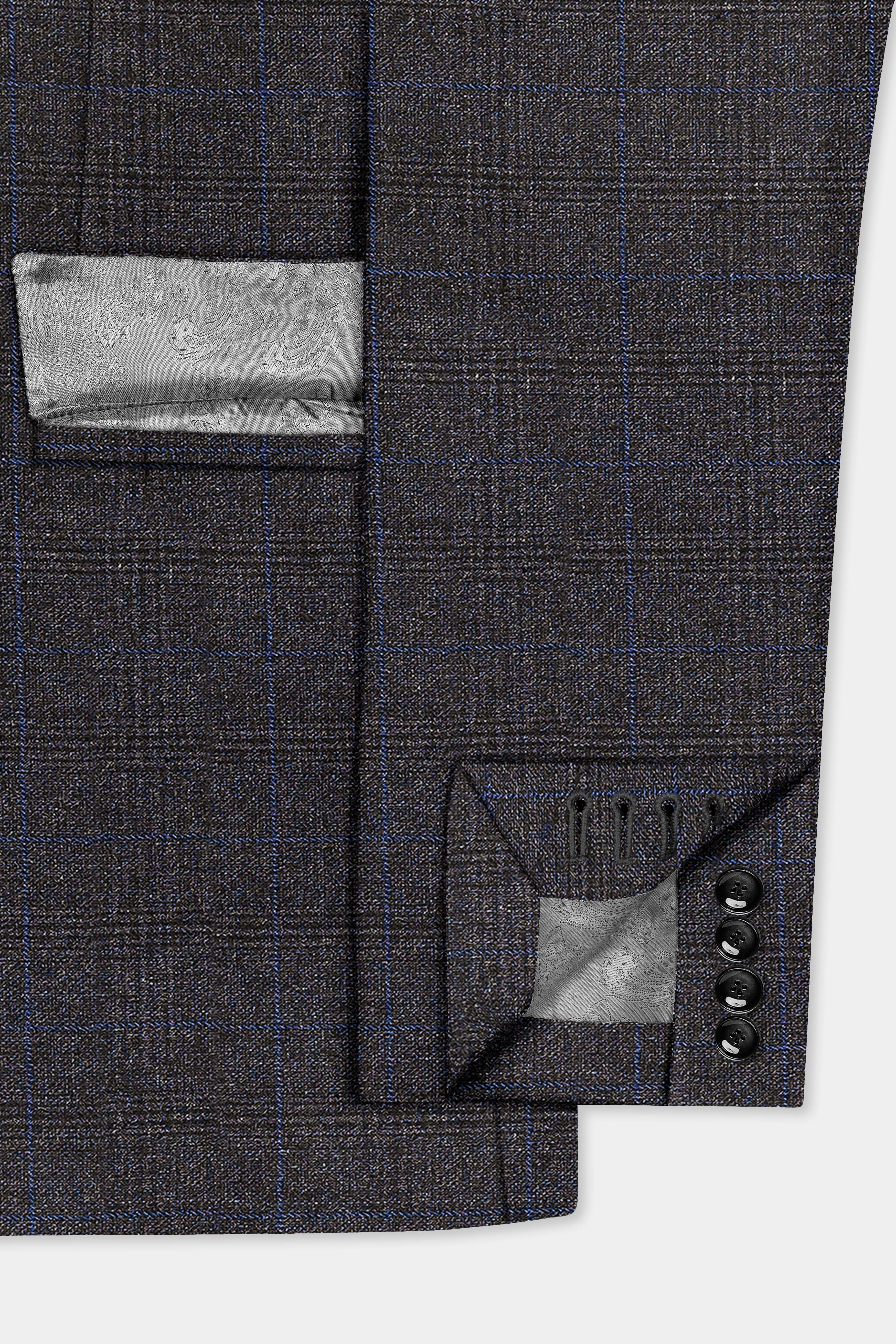 Thunder Gray Plaid Wool Rich Double Breasted Suit