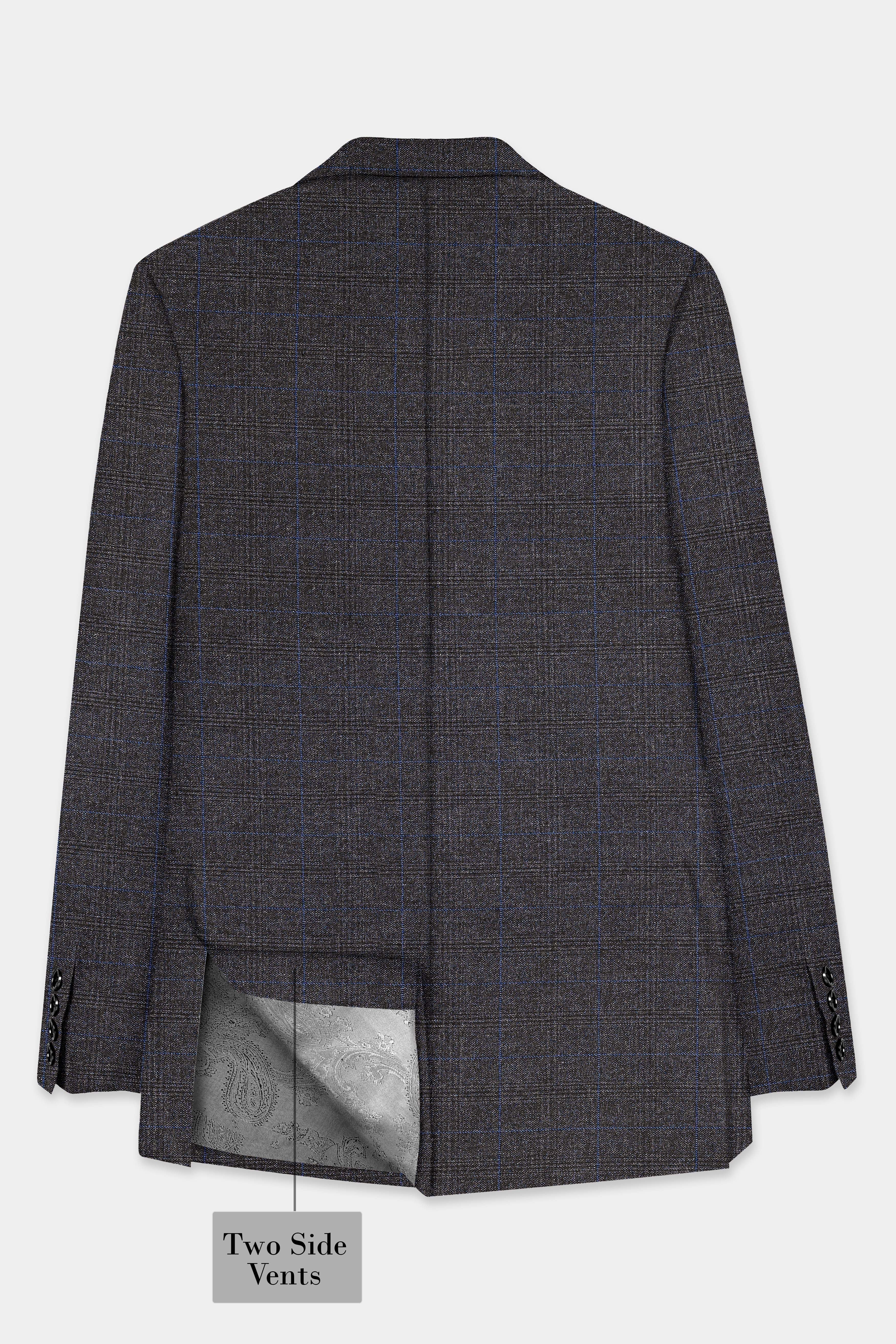 Thunder Gray Plaid Wool Rich Double Breasted Suit