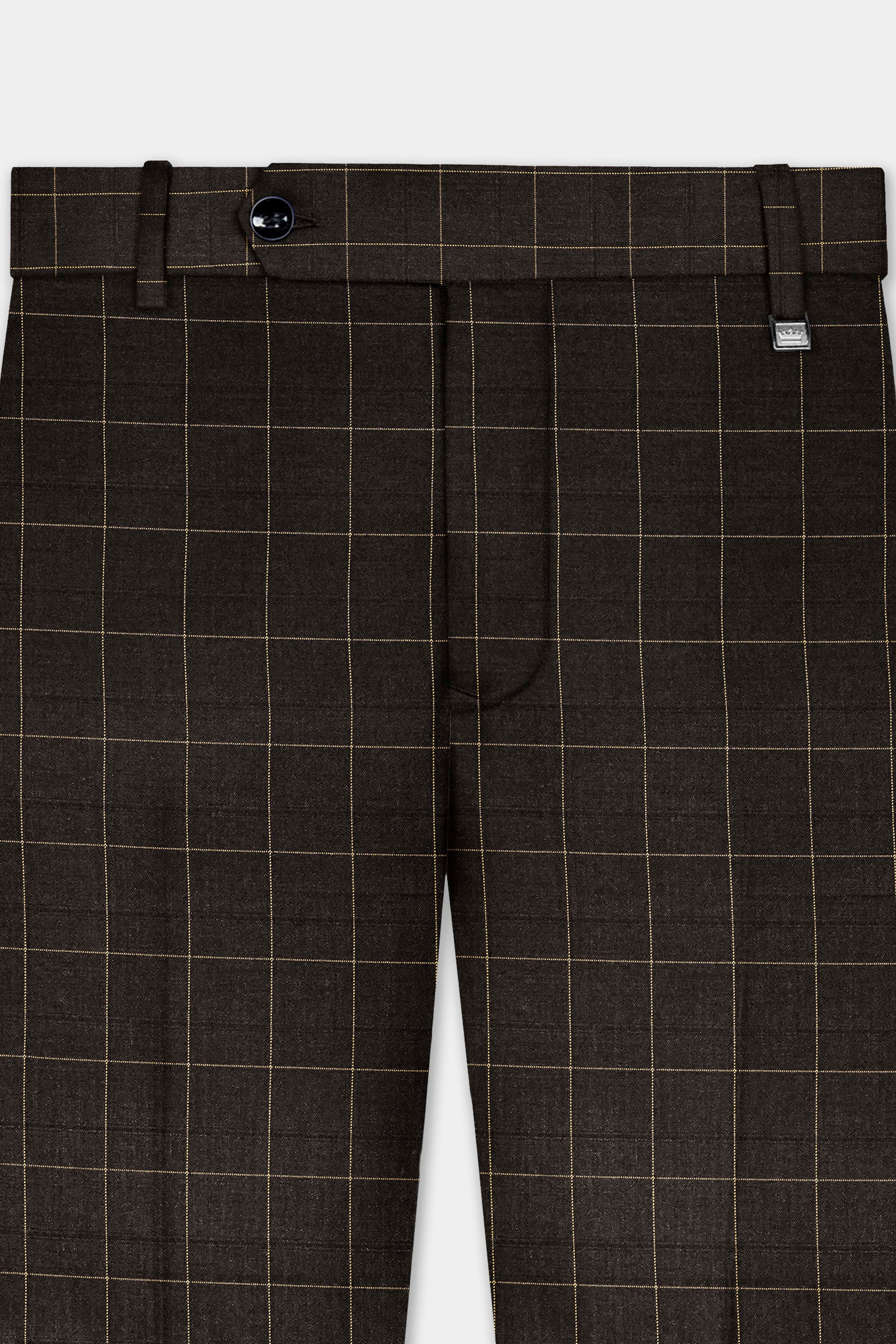 Eclipse Brown Plaid Wool Rich Single Breasted Suit