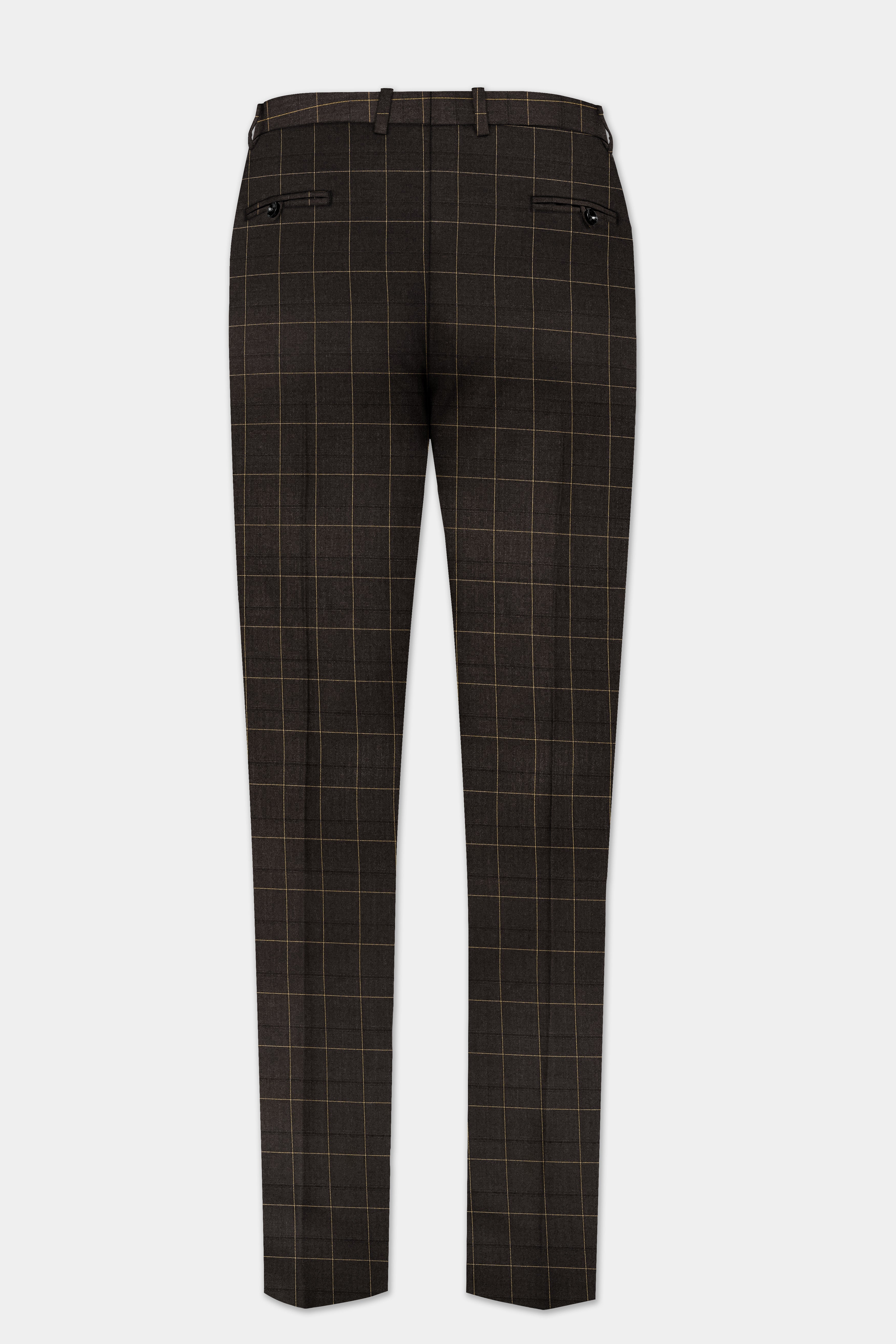 Eclipse Brown Plaid Wool Rich Single Breasted Suit