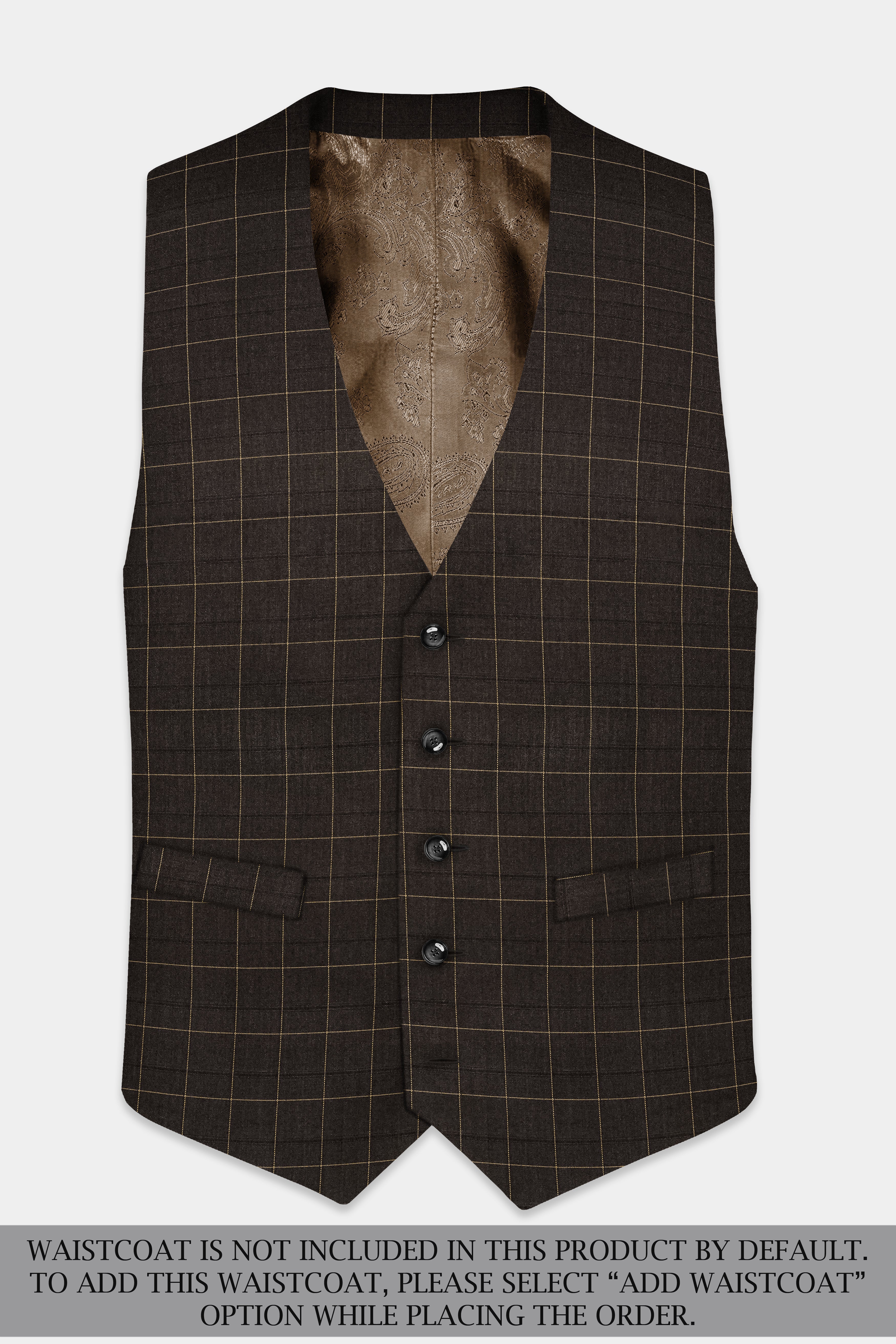 Eclipse Brown Plaid Wool Rich Single Breasted Suit