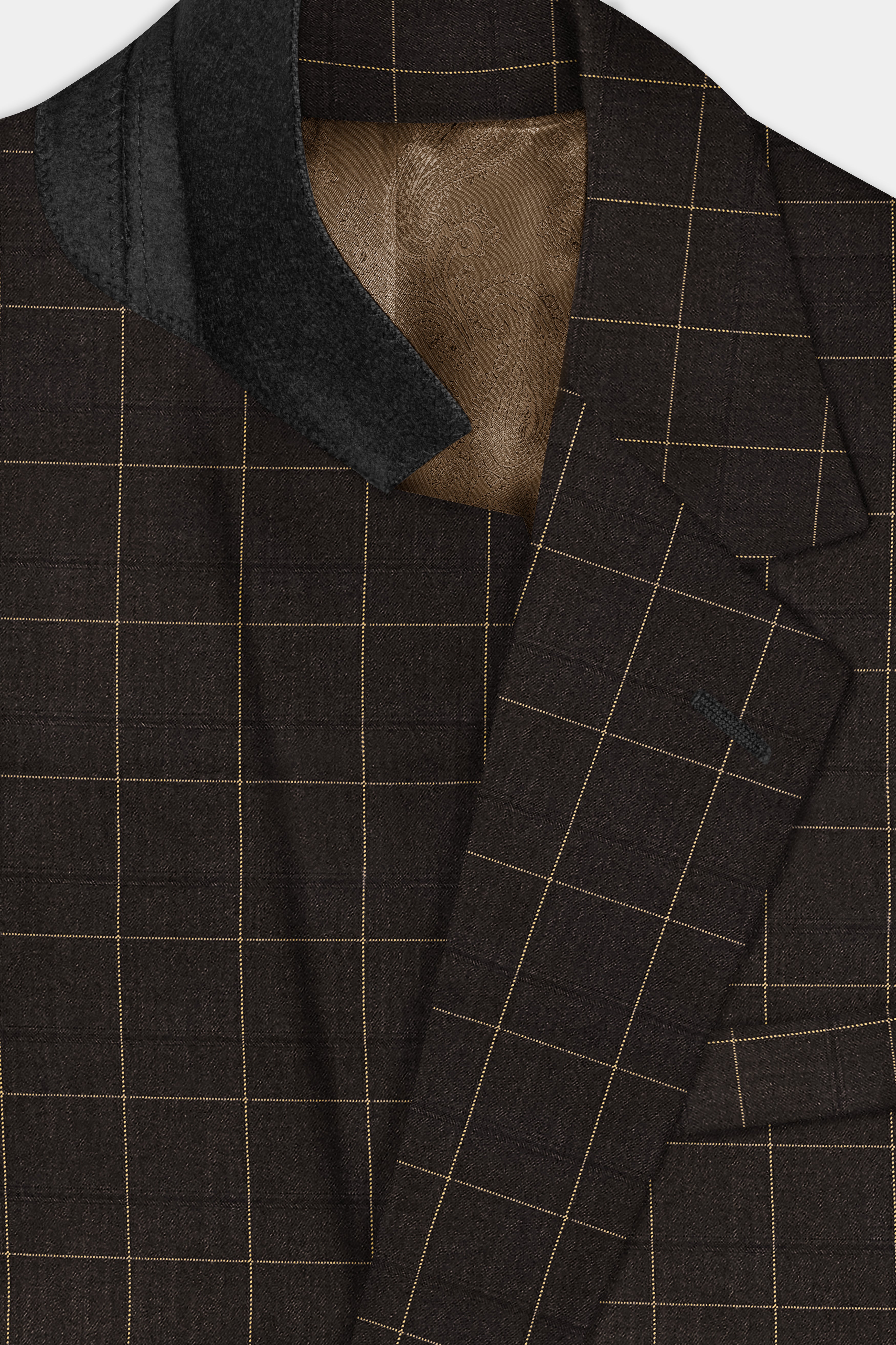 Eclipse Brown Plaid Wool Rich Single Breasted Suit