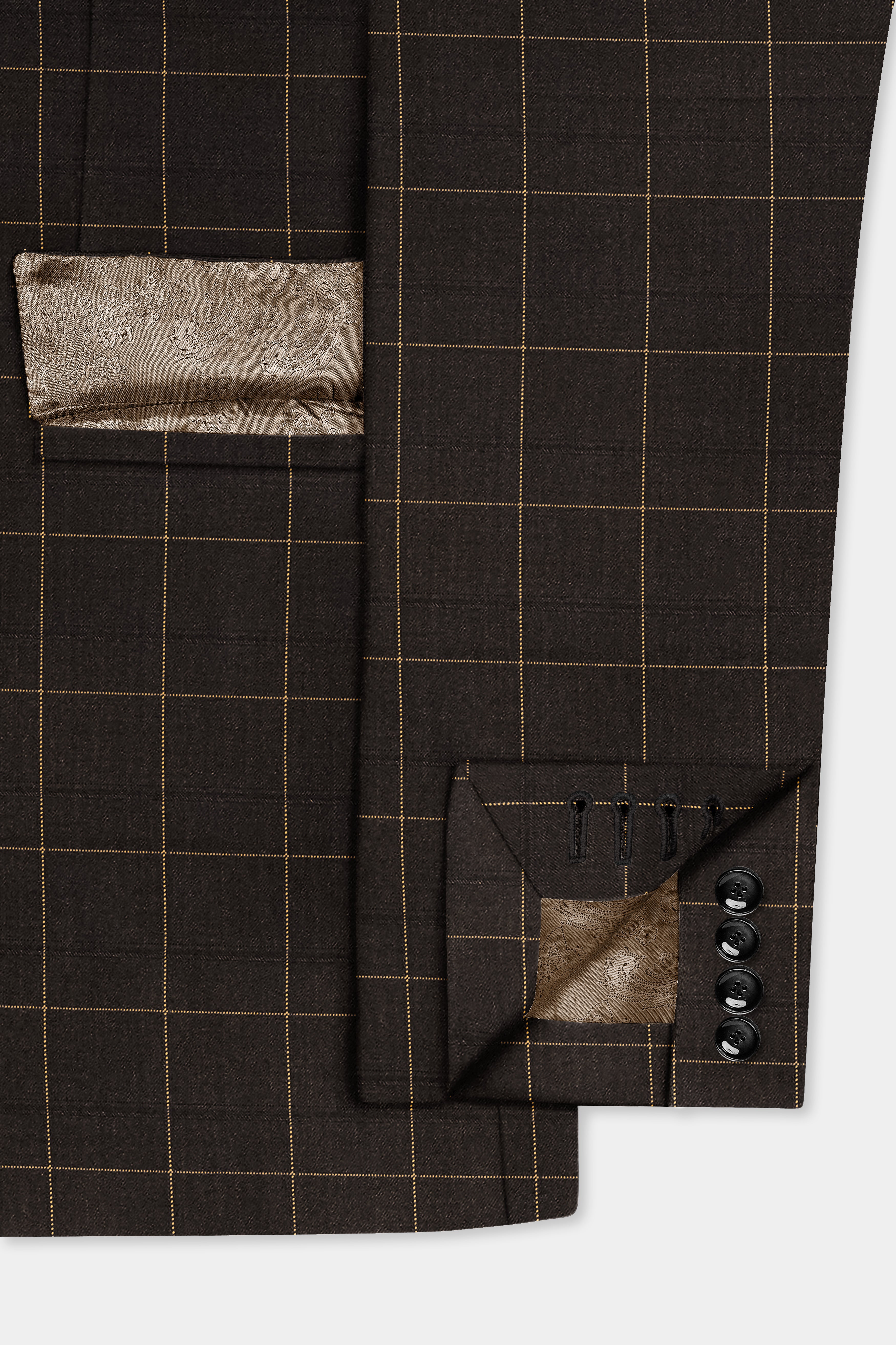 Eclipse Brown Plaid Wool Rich Single Breasted Suit