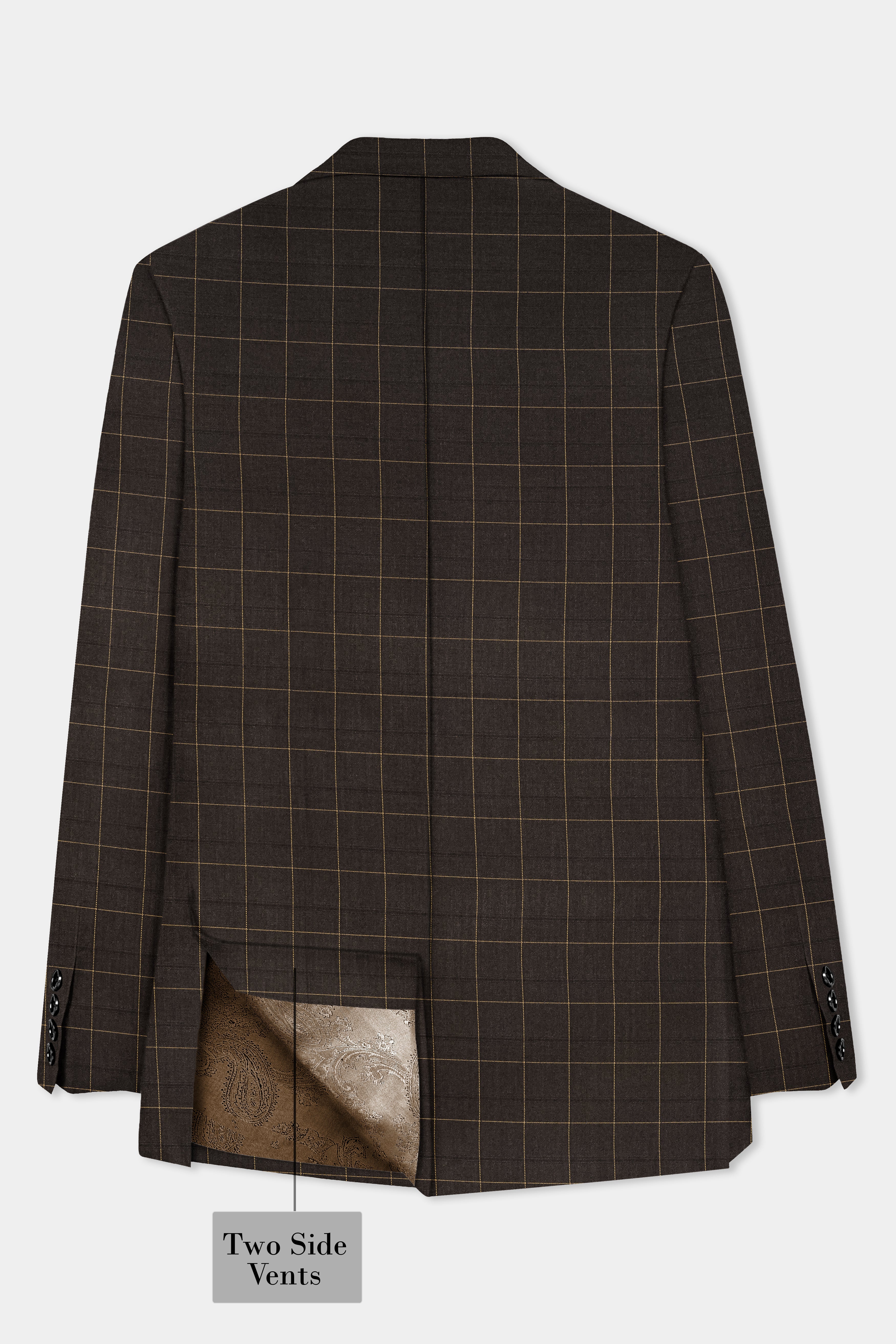 Eclipse Brown Plaid Wool Rich Single Breasted Suit