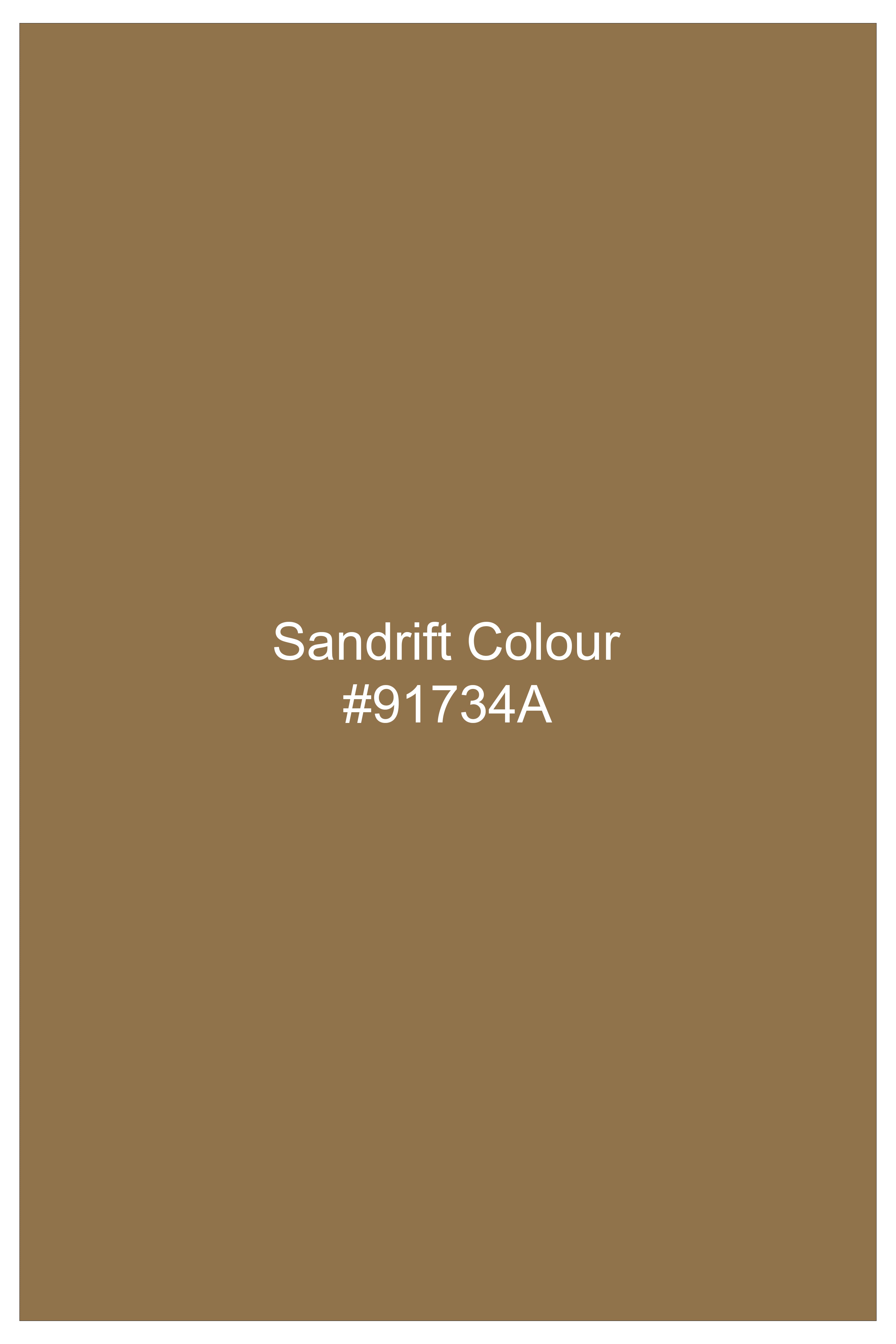 Sandrift Brown Solid Cotton Double Breasted Suit