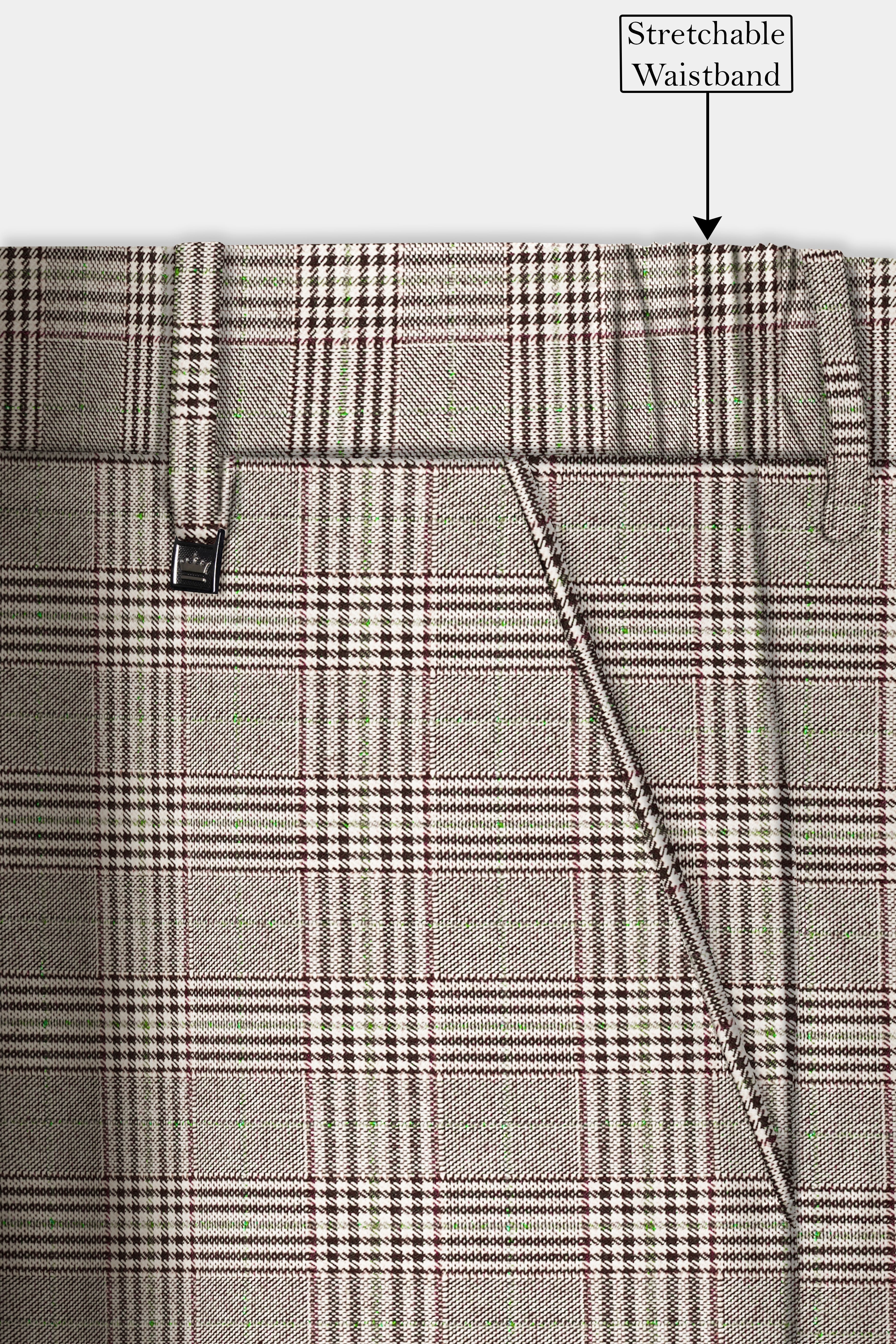 Café Noir Brown Plaid Wool Rich Single Breasted Suit