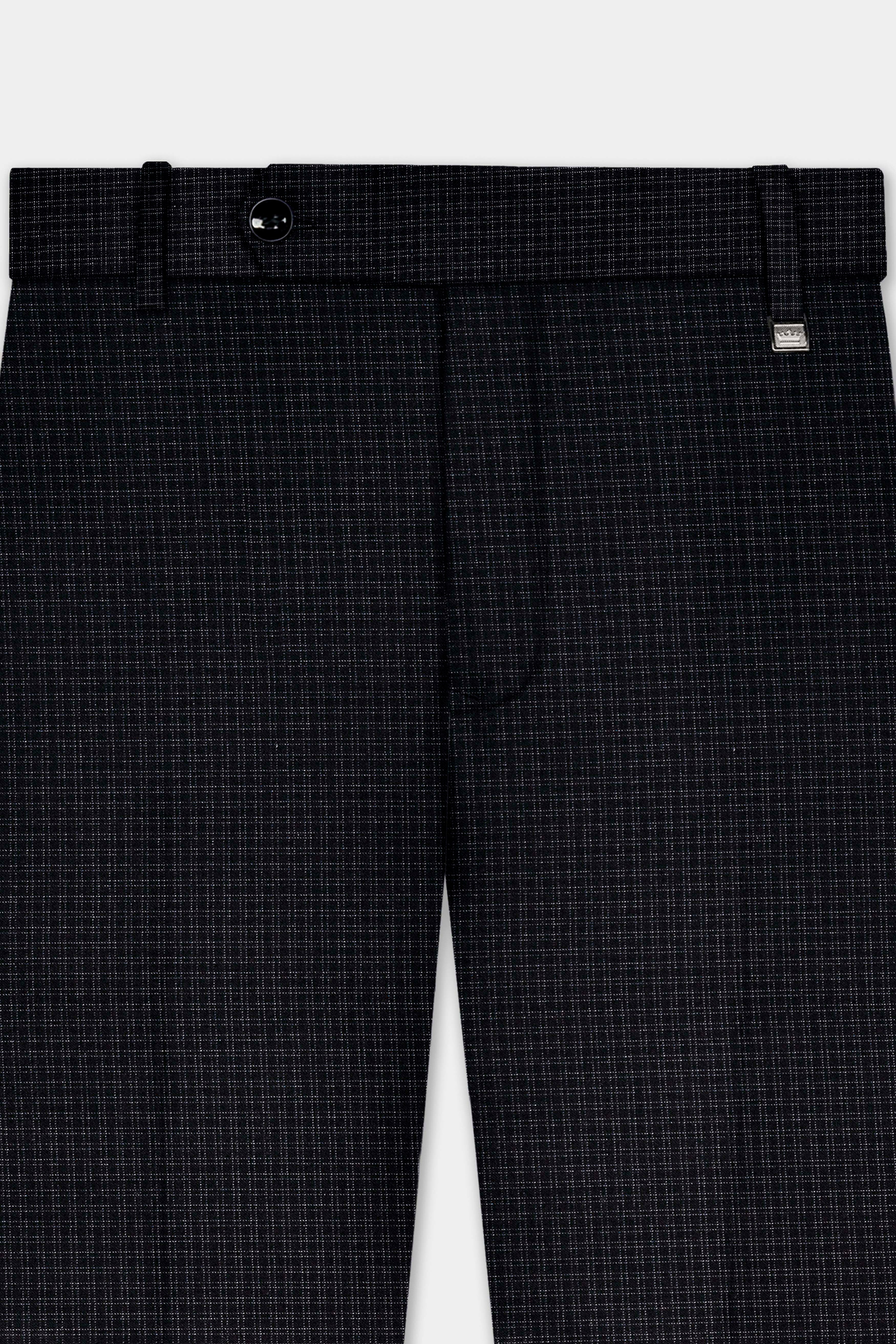 Bunker Black Micro Checked Wool Rich Double Breasted Suit