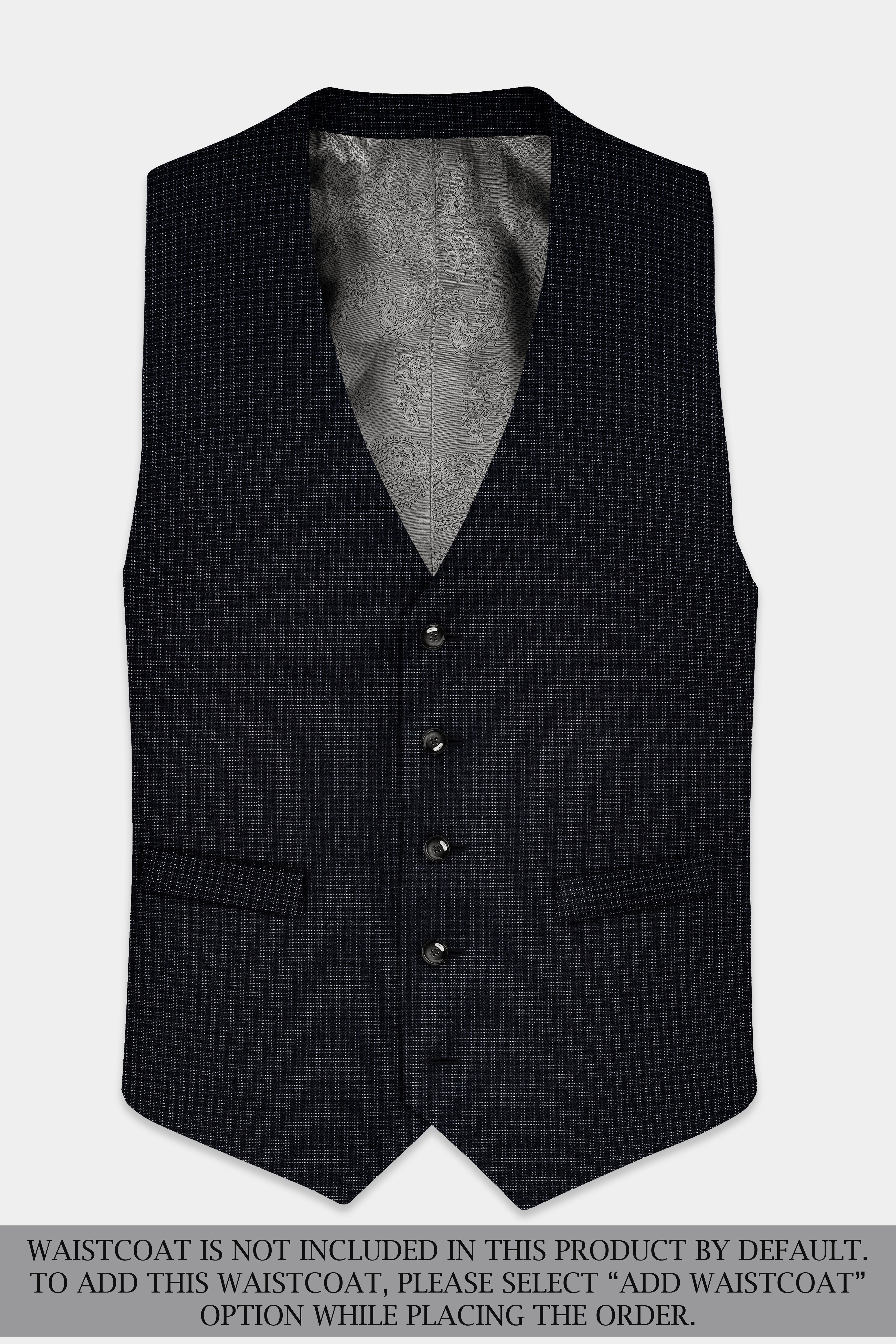 Bunker Black Micro Checked Wool Rich Double Breasted Suit