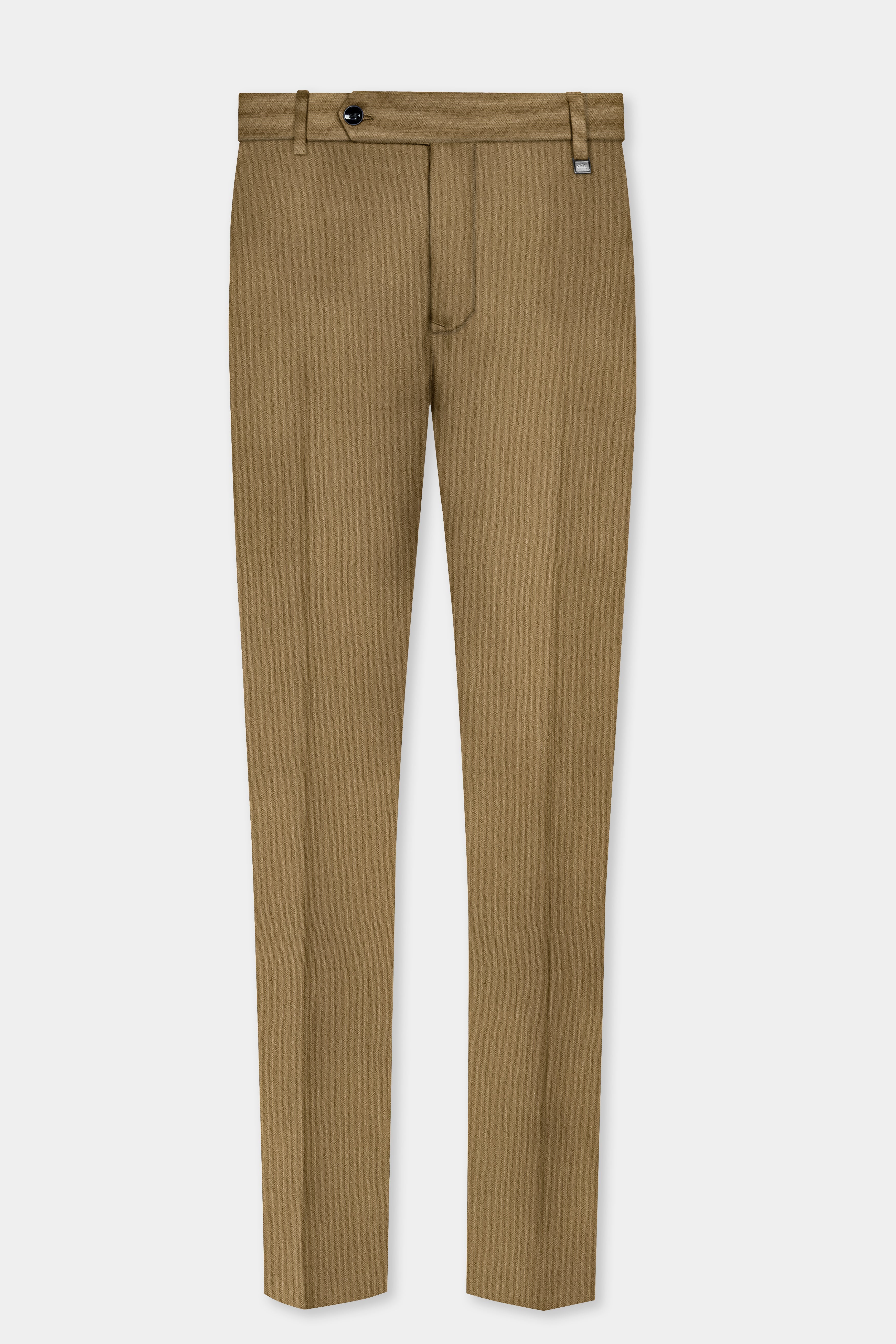 Sandrift Brown Solid Cotton Single Breasted Suit