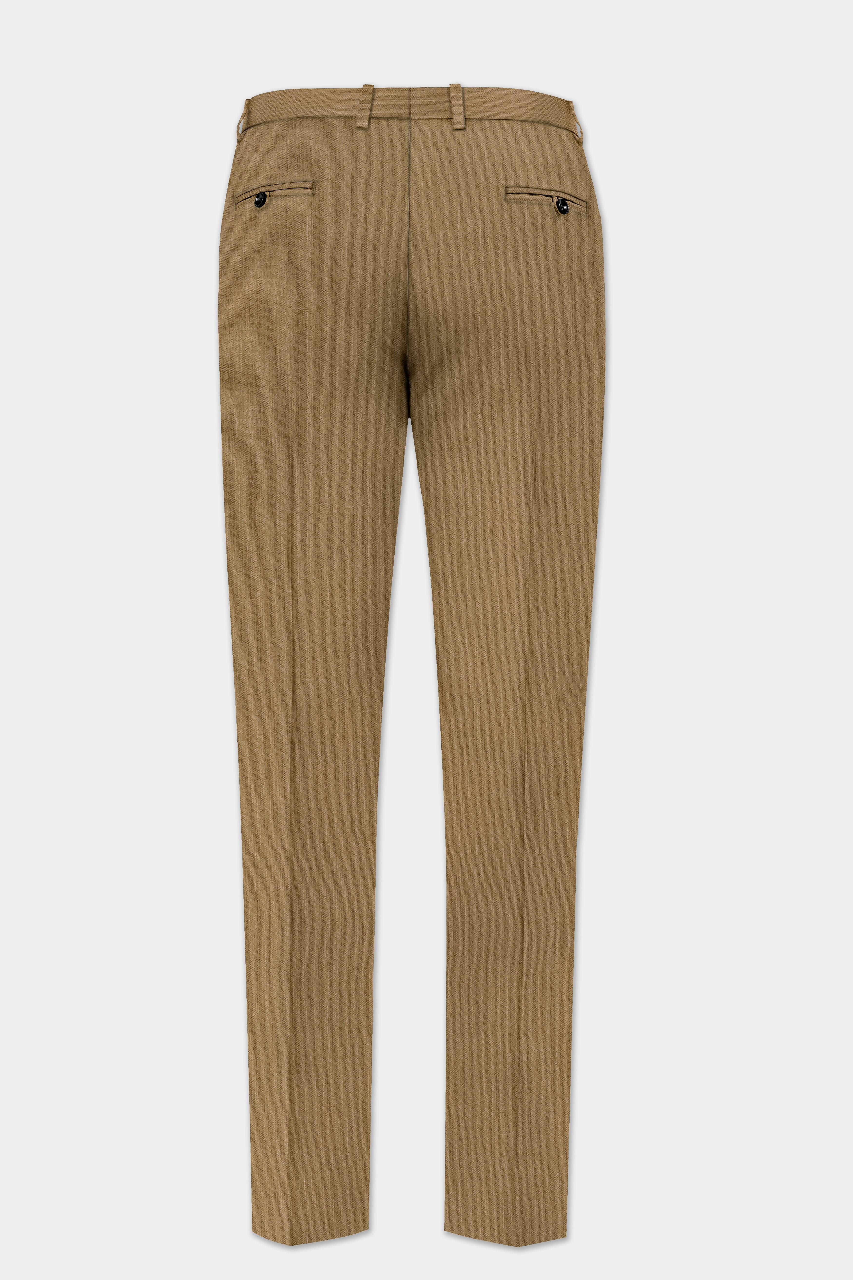 Sandrift Brown Solid Cotton Single Breasted Suit