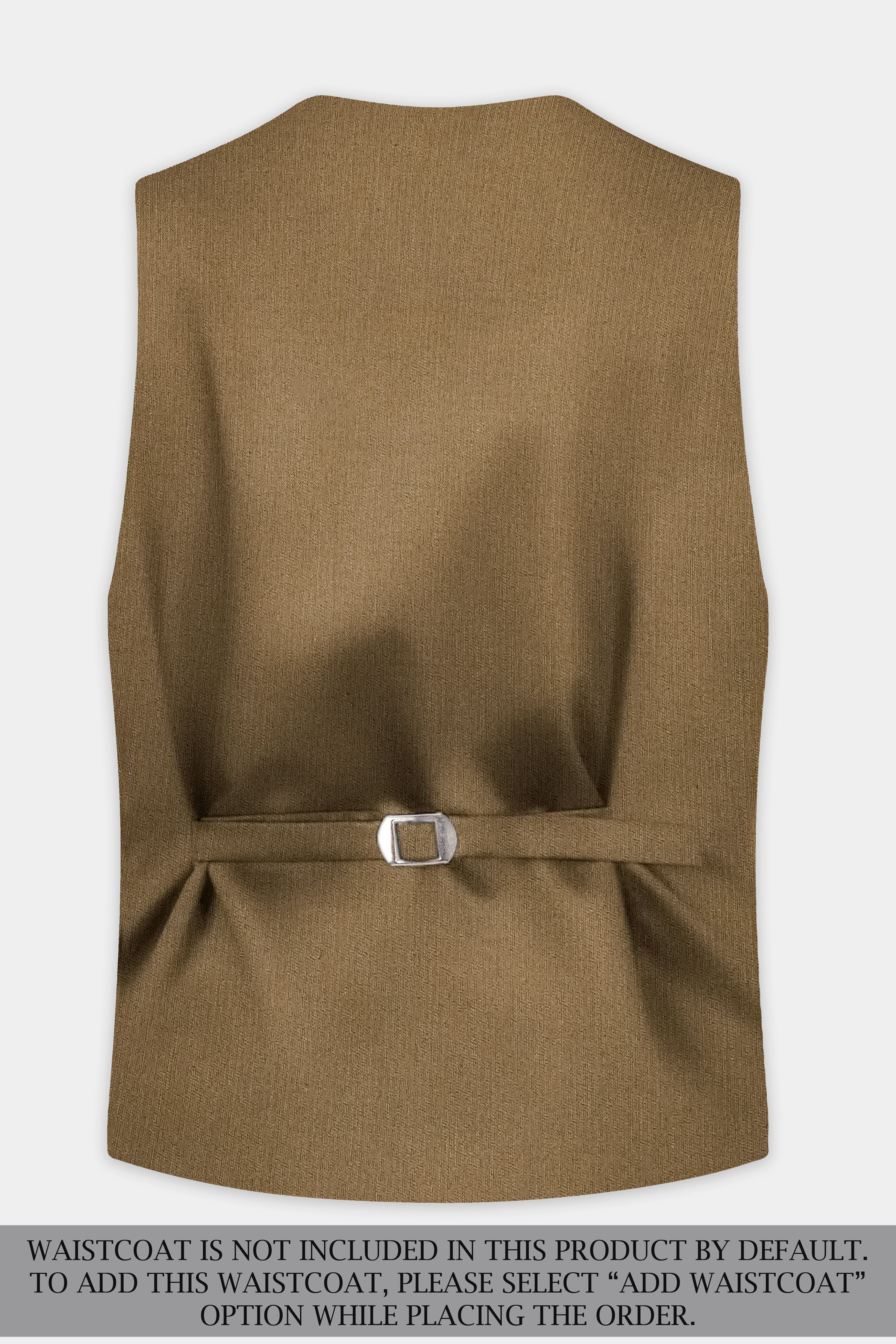 Sandrift Brown Solid Cotton Single Breasted Suit