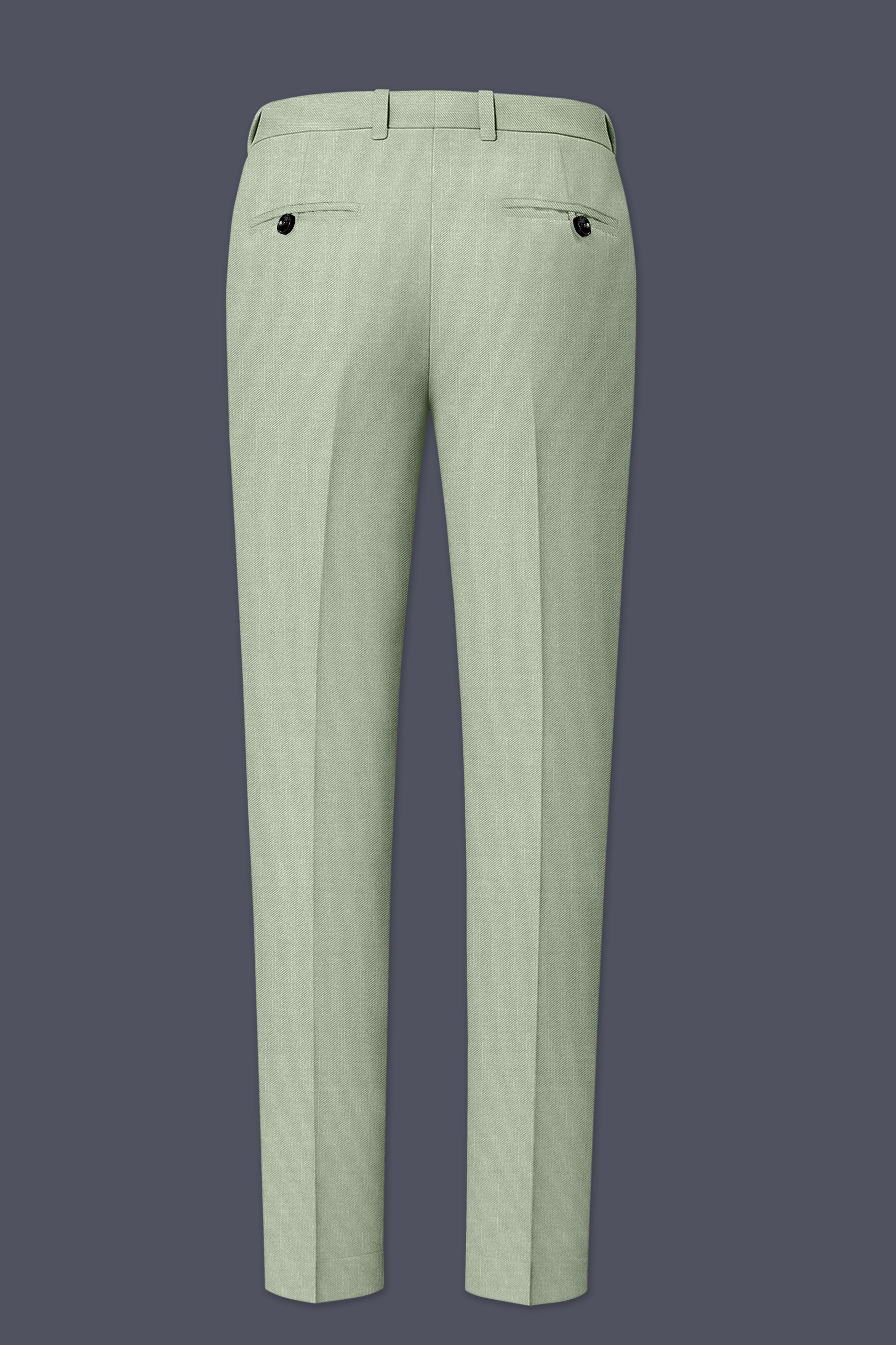 Spanish Green Solid Wool Rich Single Breasted Slight Stretch Suit