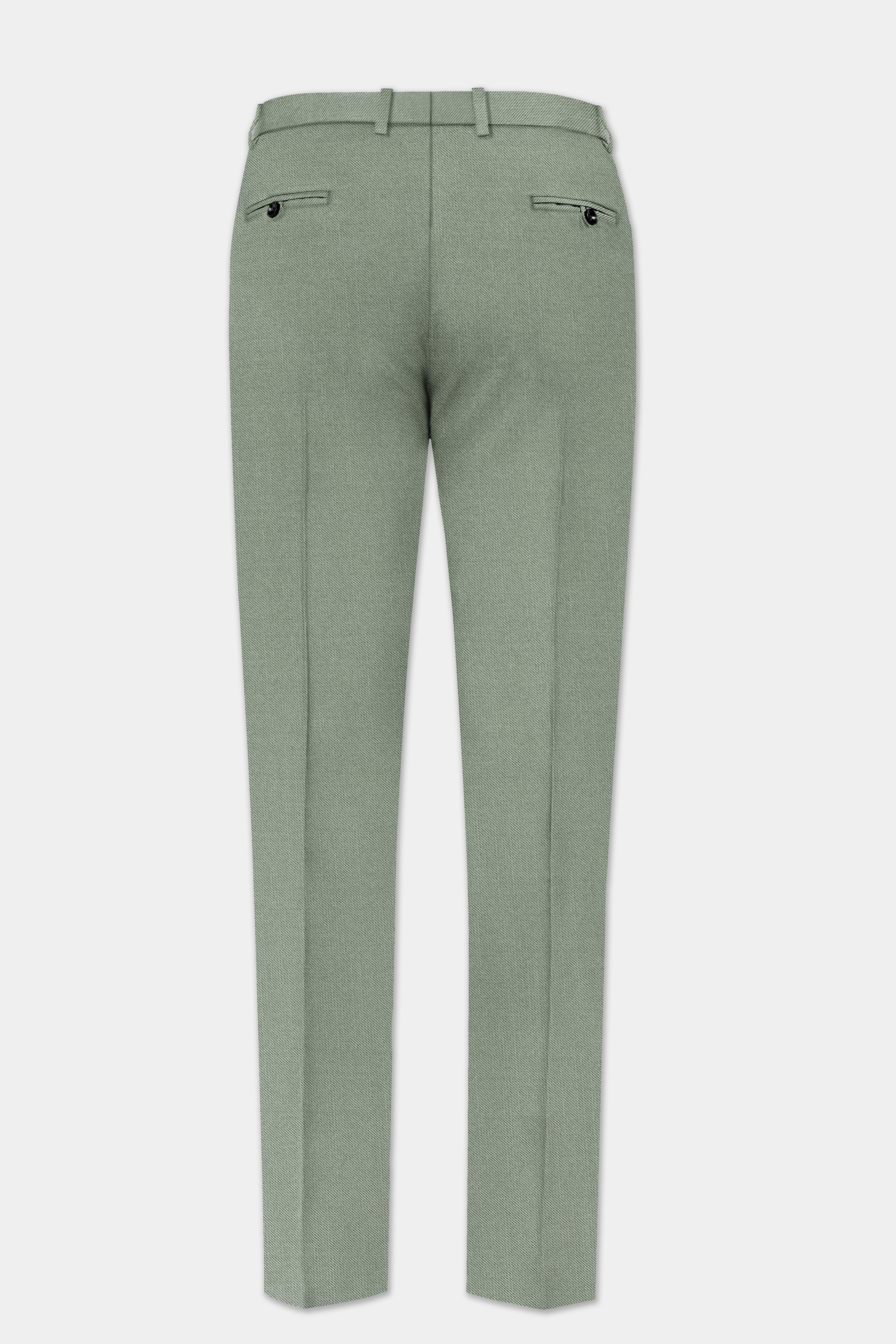 Spanish Green Solid Wool Rich Single Breasted Suit