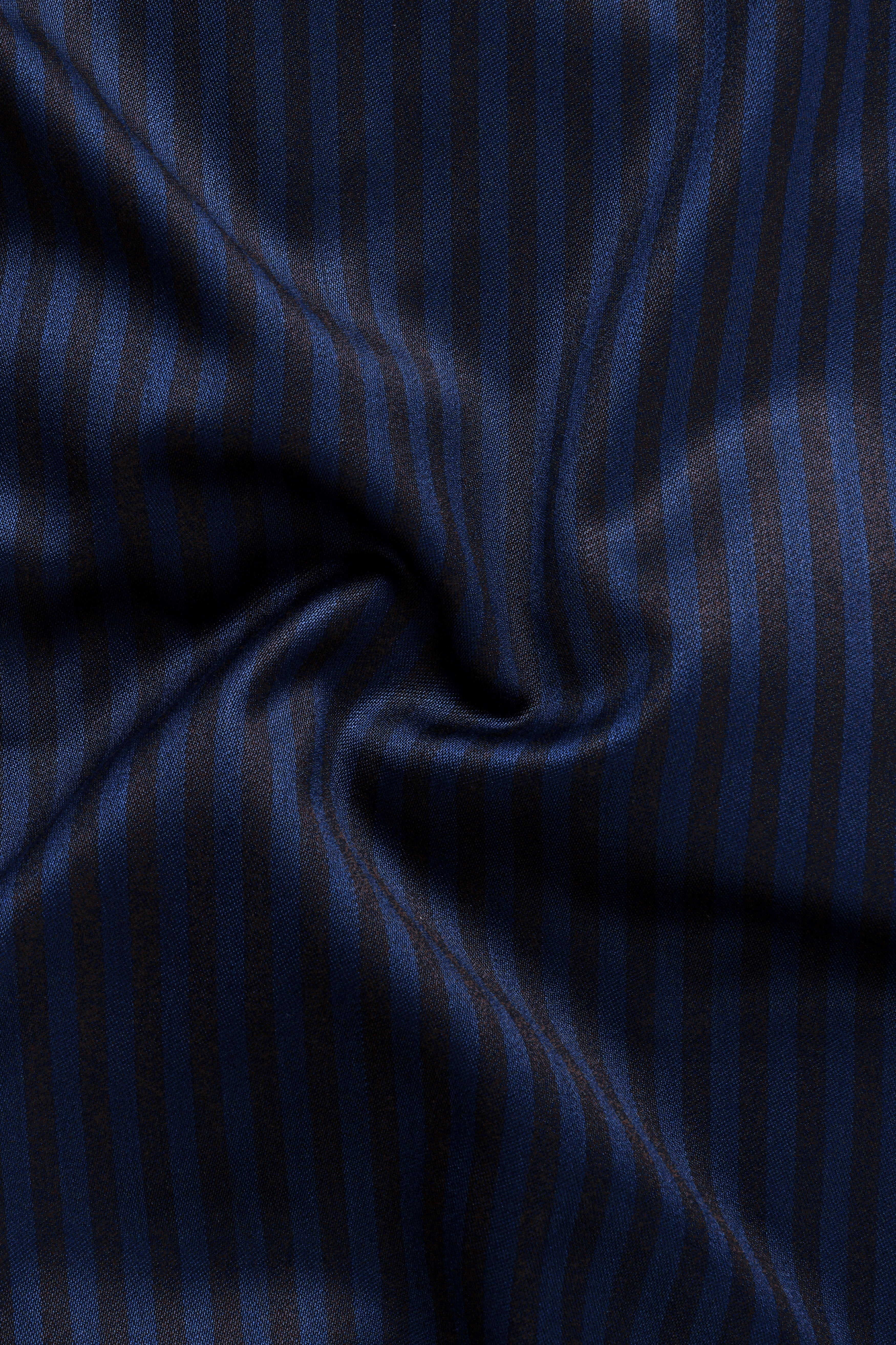 Biscay Blue And Jade Black Striped Wool Rich Single Breasted Suit