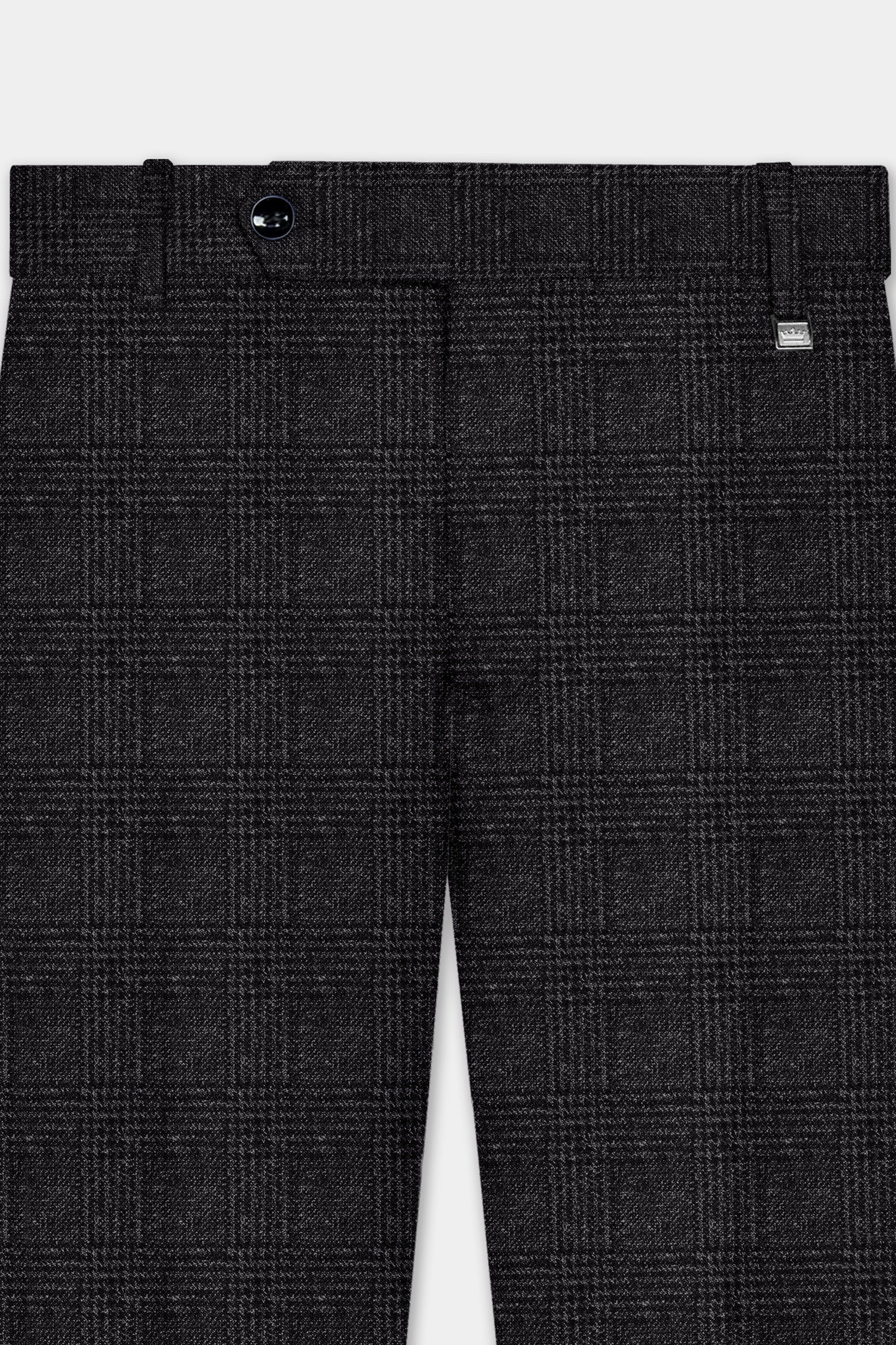 Zeus Gray Subtle Plaid Wool Rich Single Breasted Suit