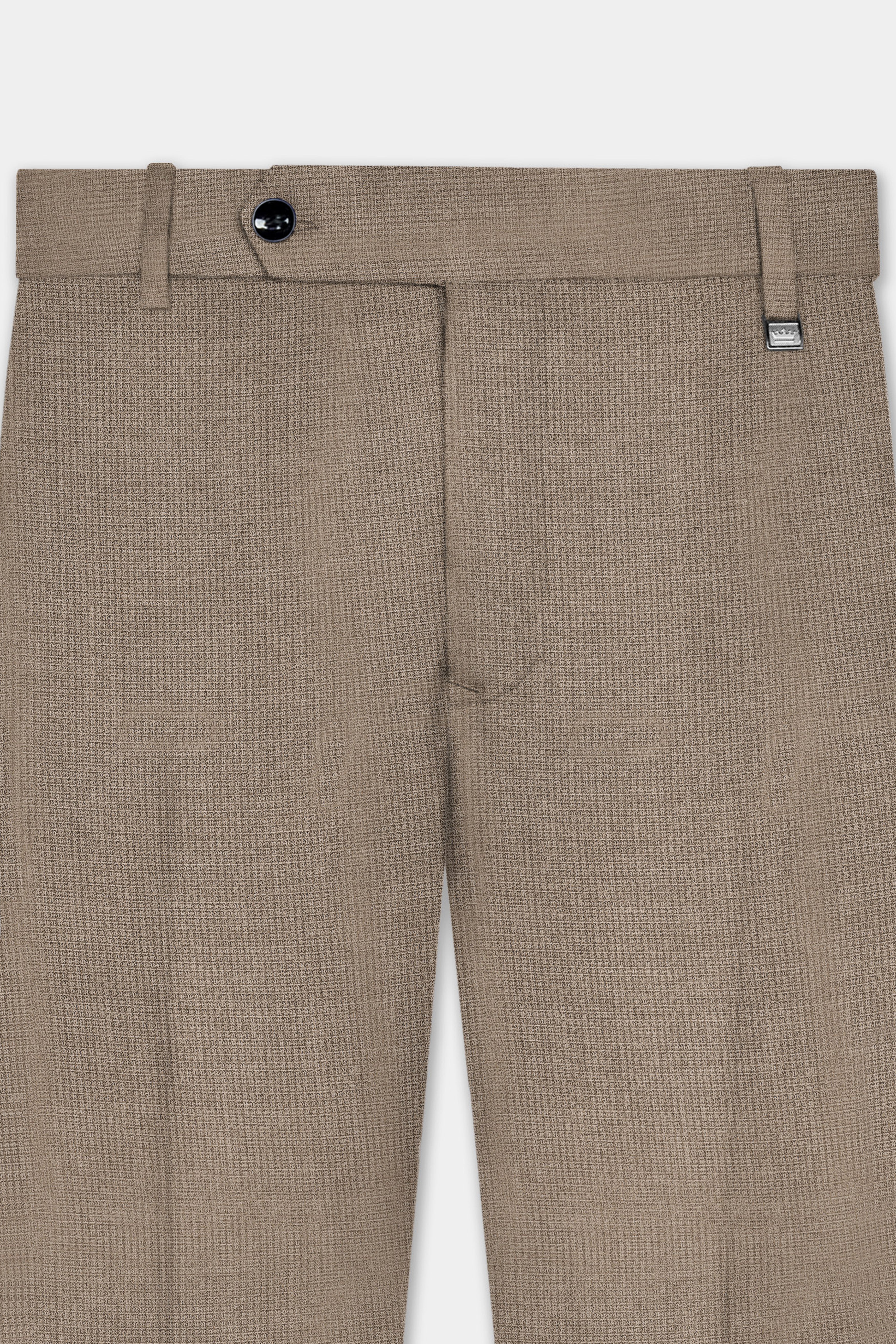 Cinereous Brown Textured Wool Rich Single Breasted Suit