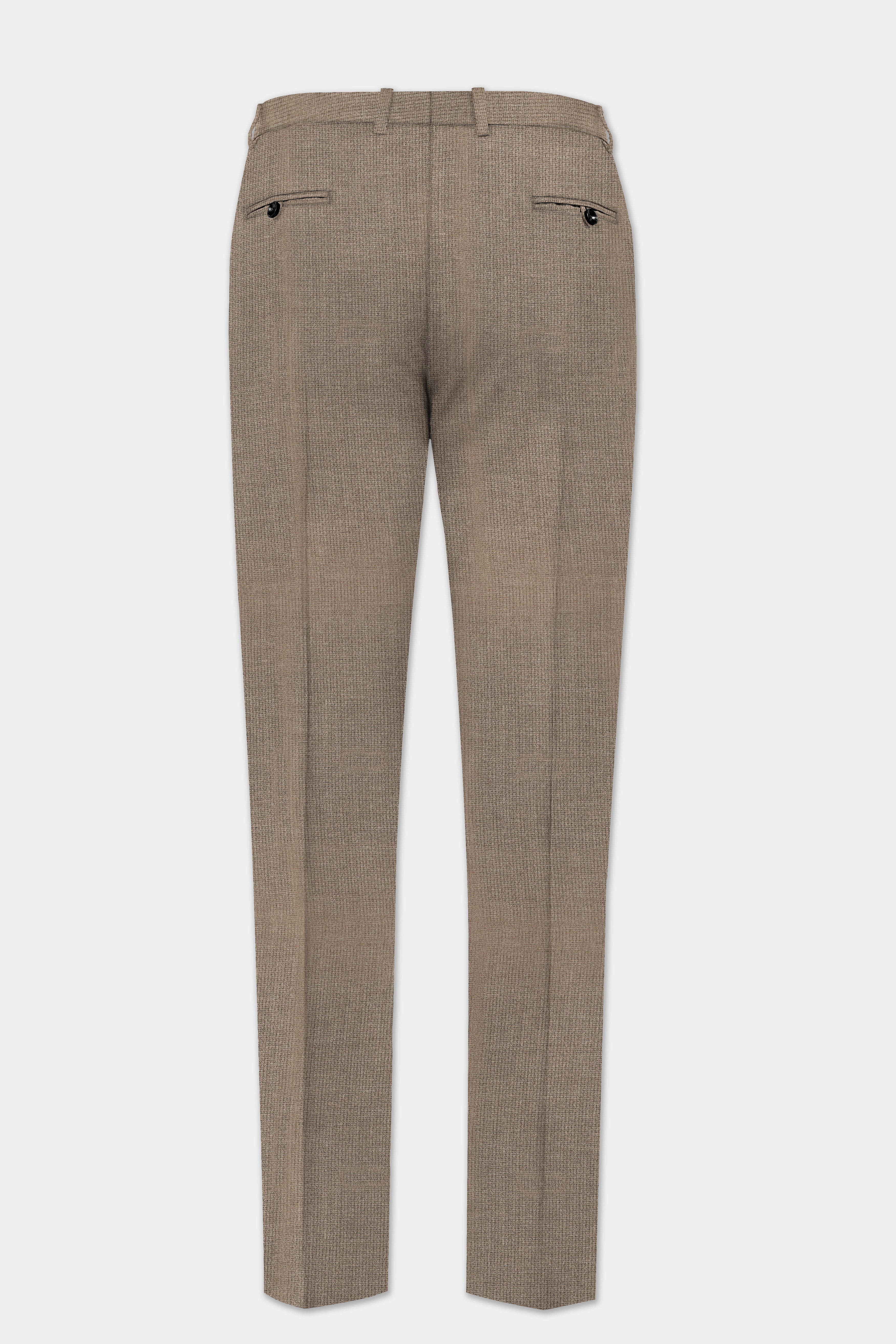 Cinereous Brown Textured Wool Rich Single Breasted Suit