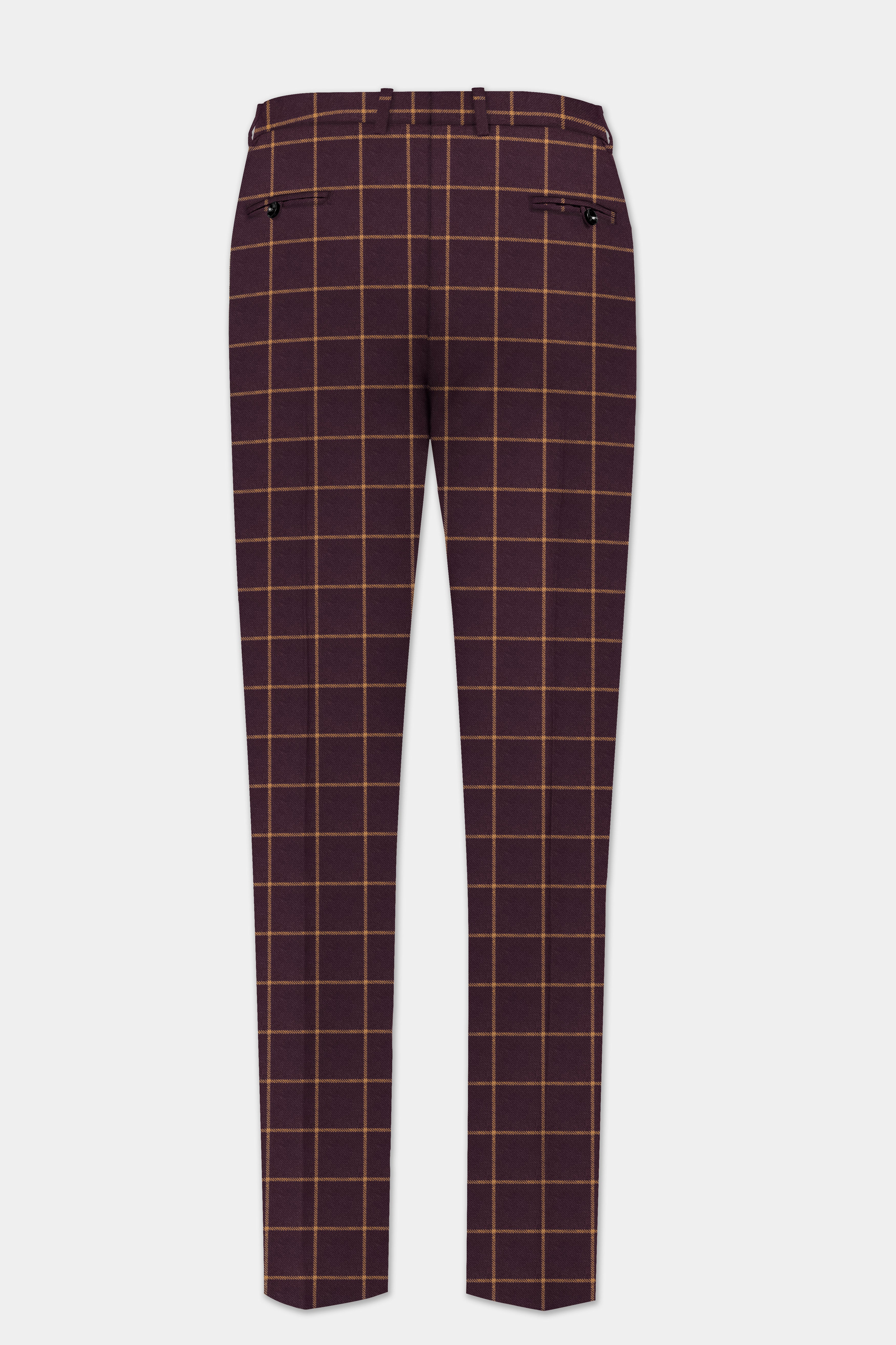 Zambezi Wine windowpane Tweed Double Breasted Suit