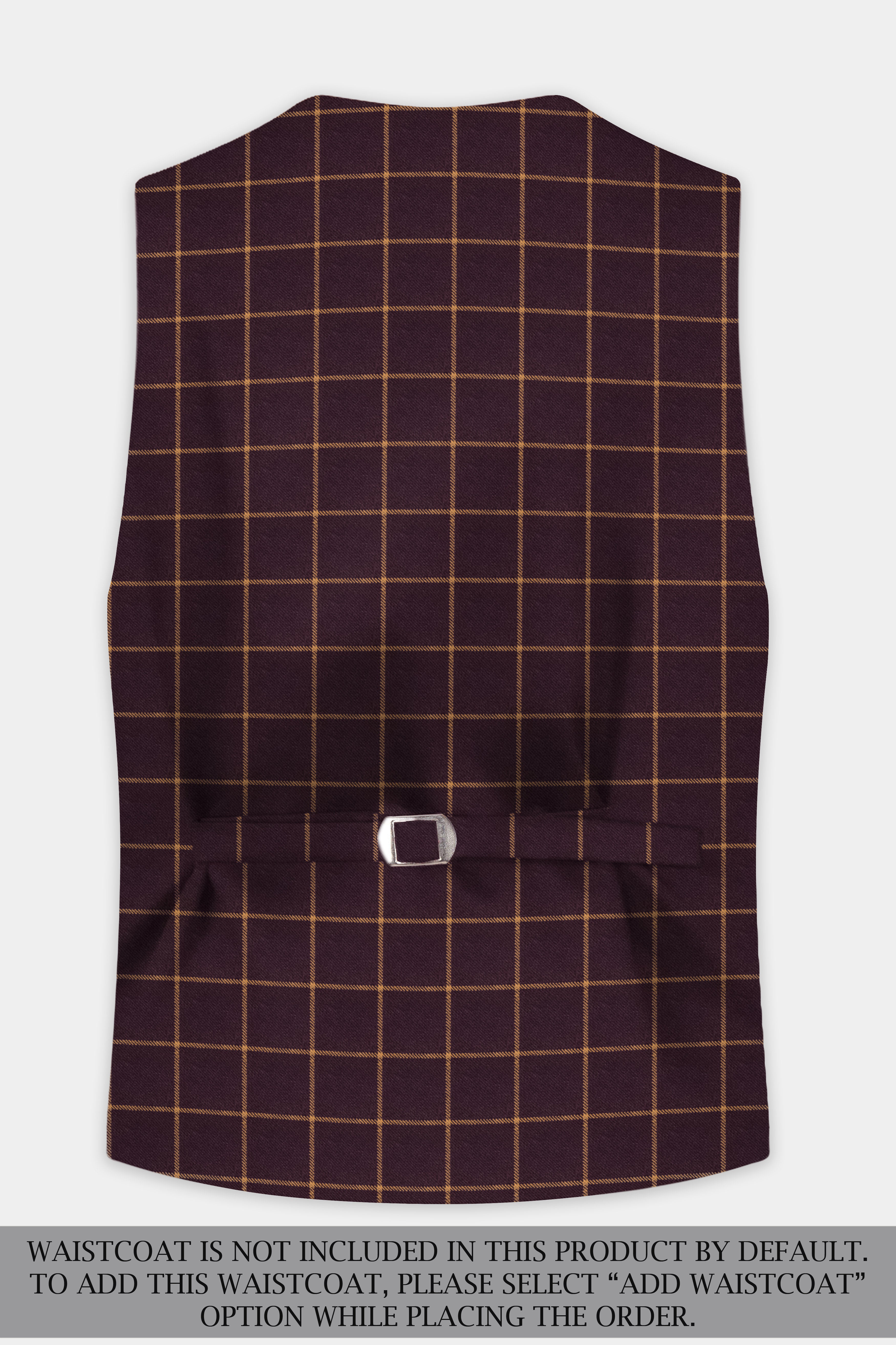 Zambezi Wine windowpane Tweed Double Breasted Suit