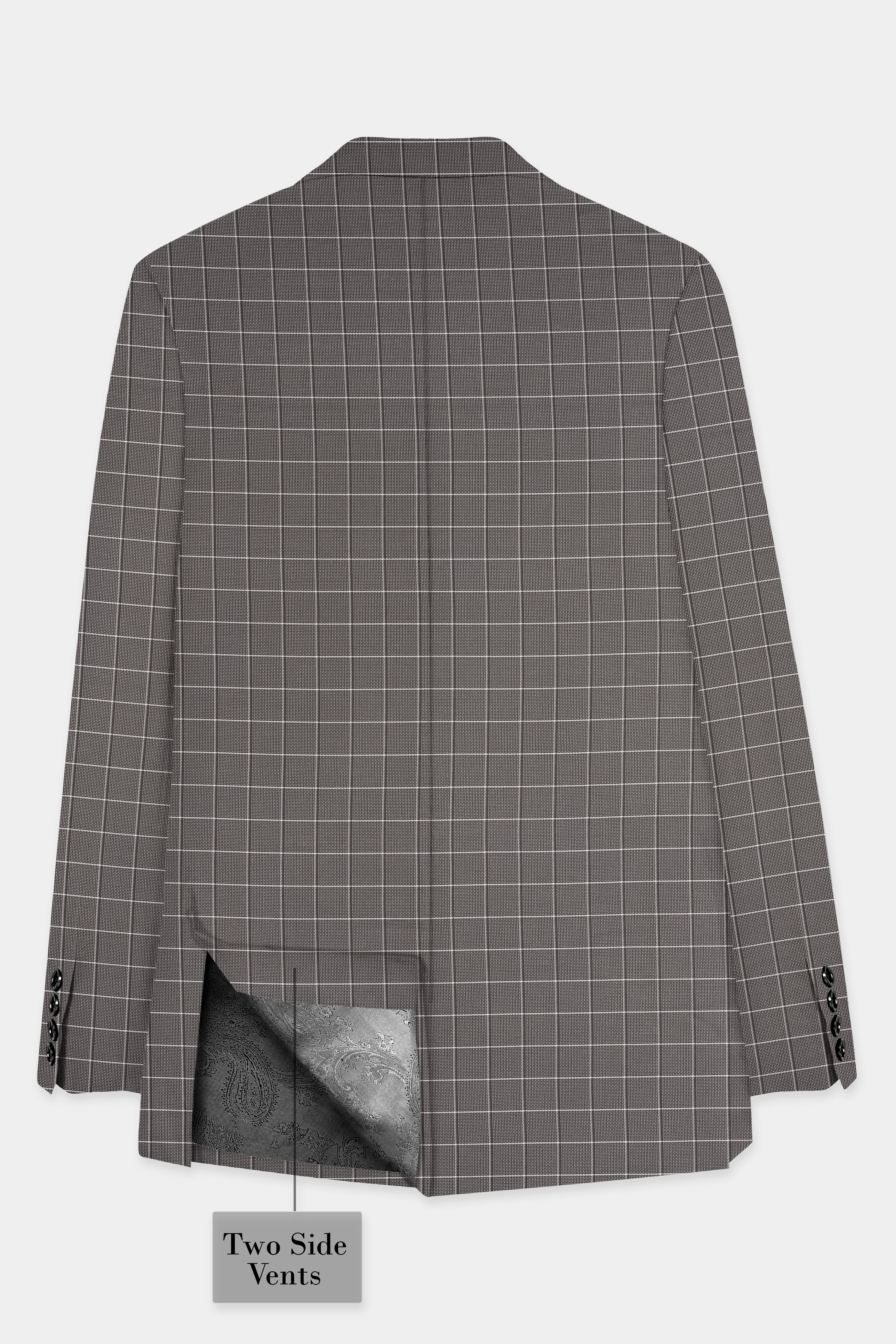 Friar Gray Plaid Wool Rich Double Breasted Suit