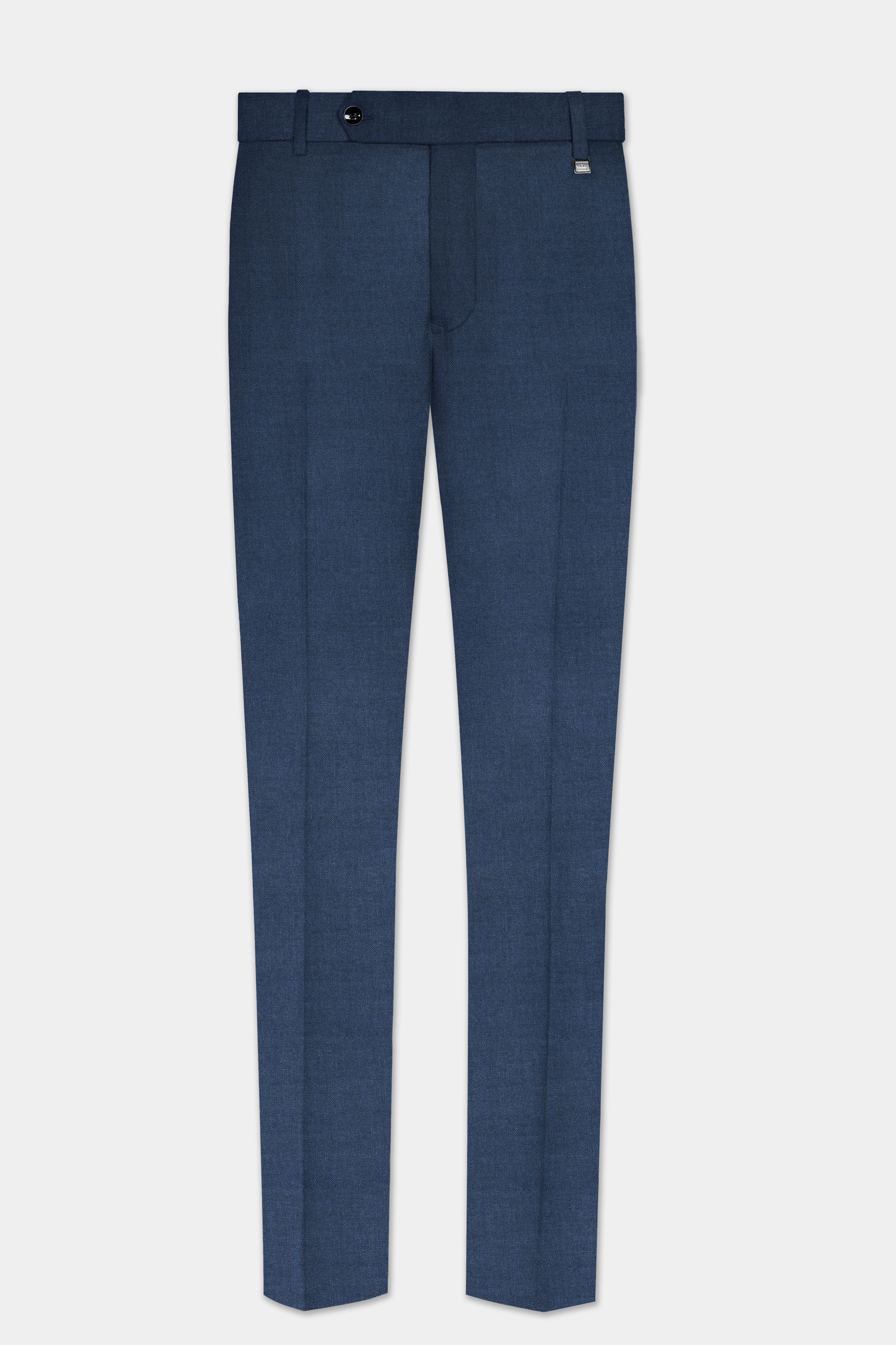 Nevada Blue Solid Tweed Double Breasted Suit