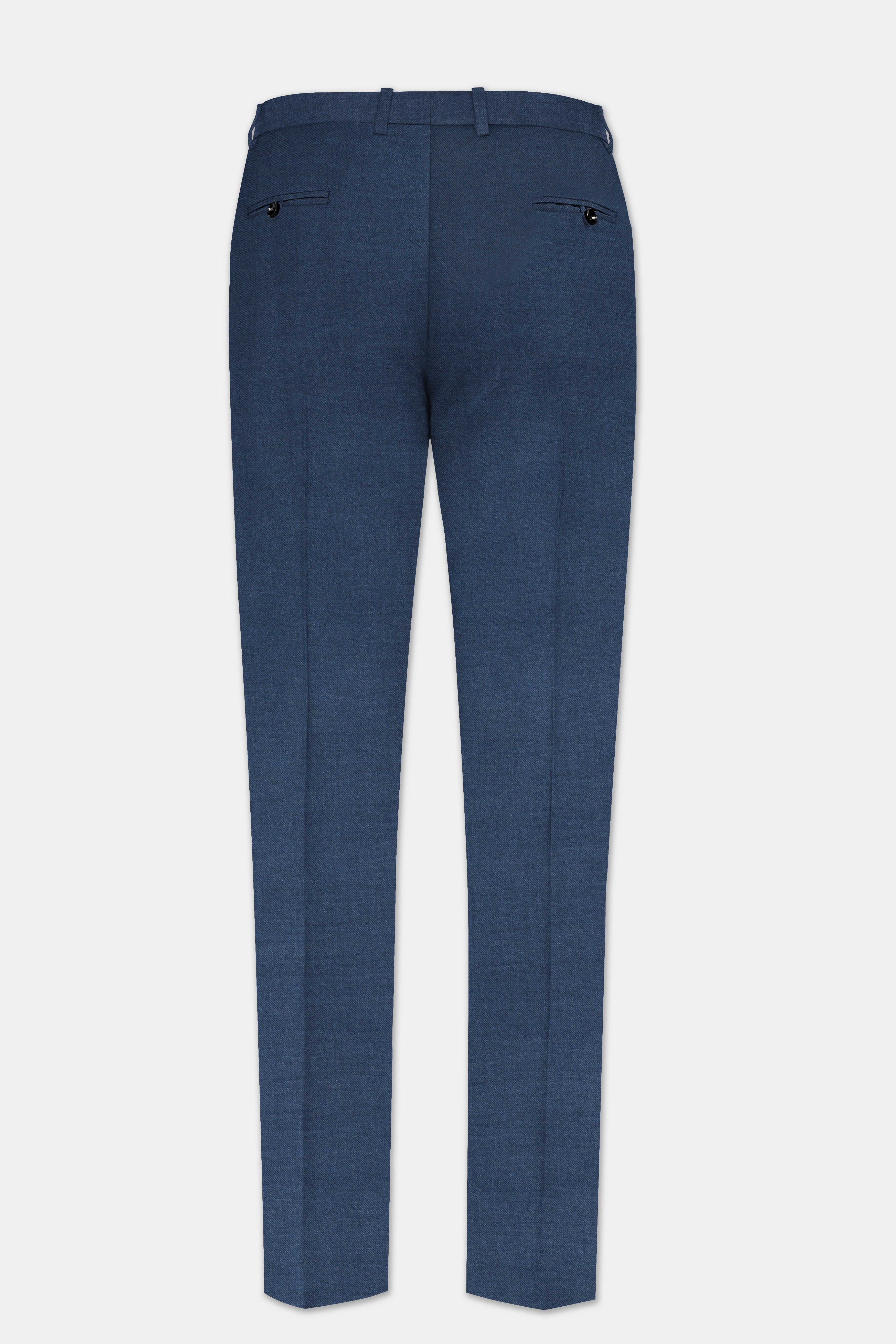 Nevada Blue Solid Tweed Double Breasted Suit