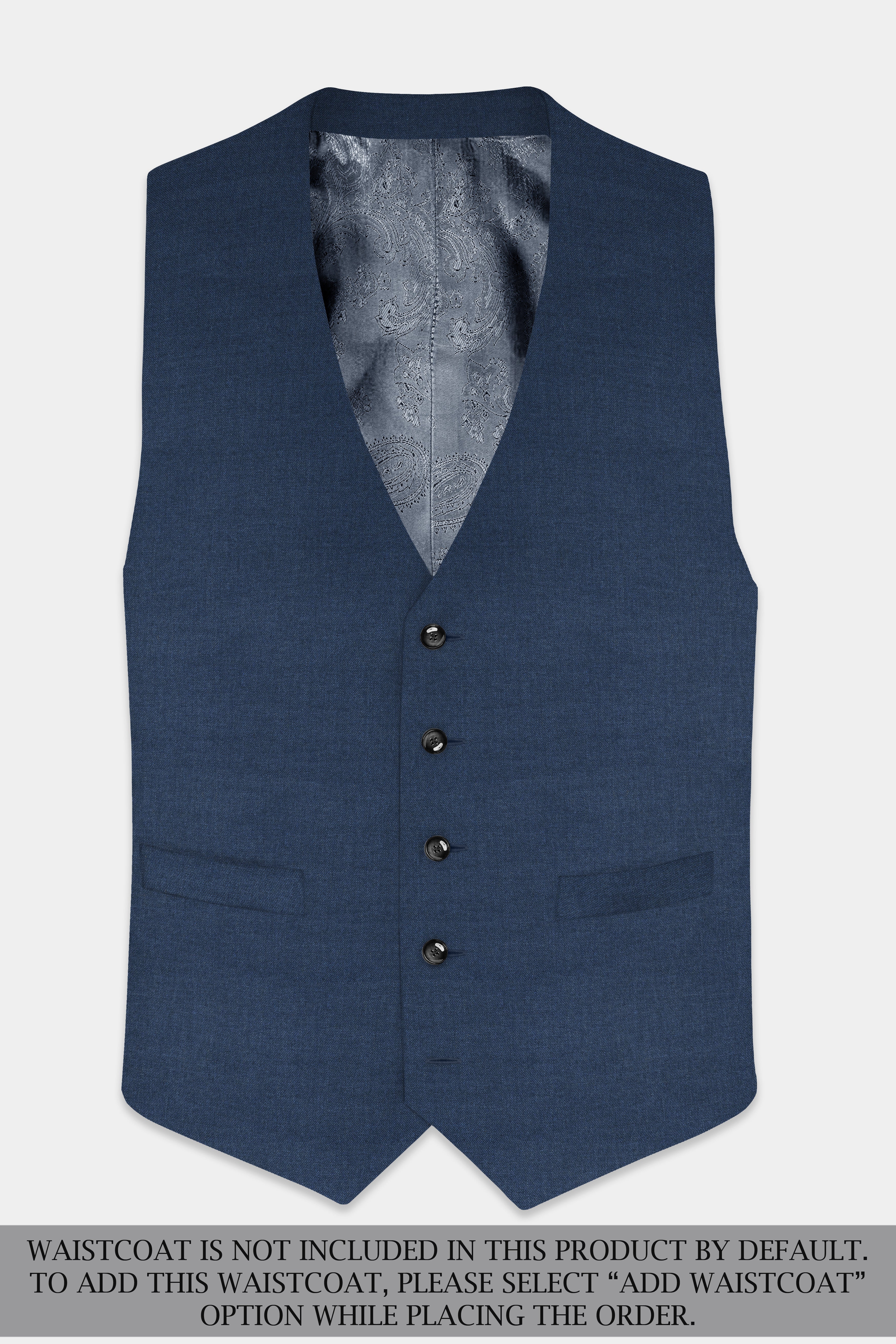 Nevada Blue Solid Tweed Double Breasted Suit