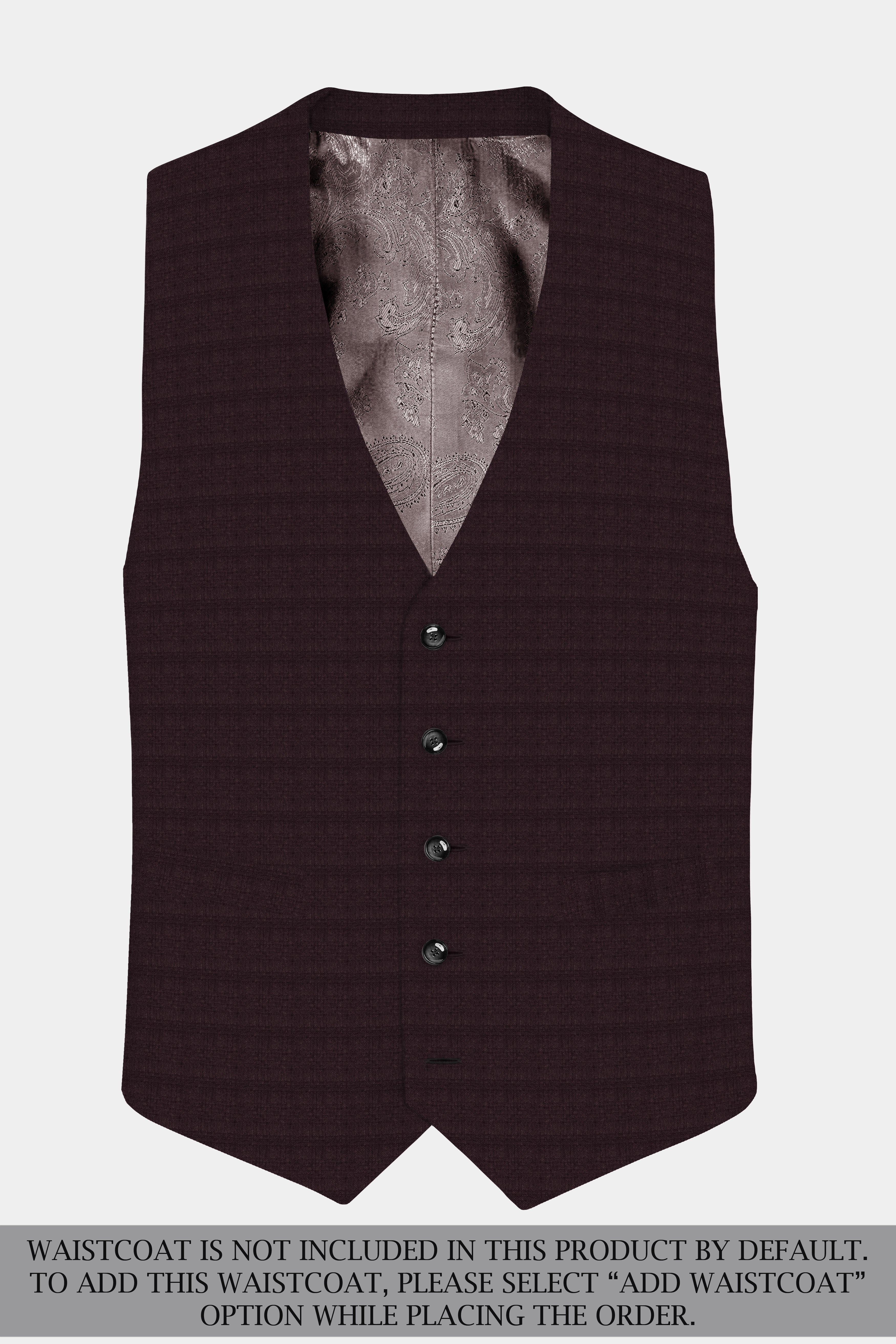 Bitrot Maroon Textured Wool Rich Single Breasted Suit