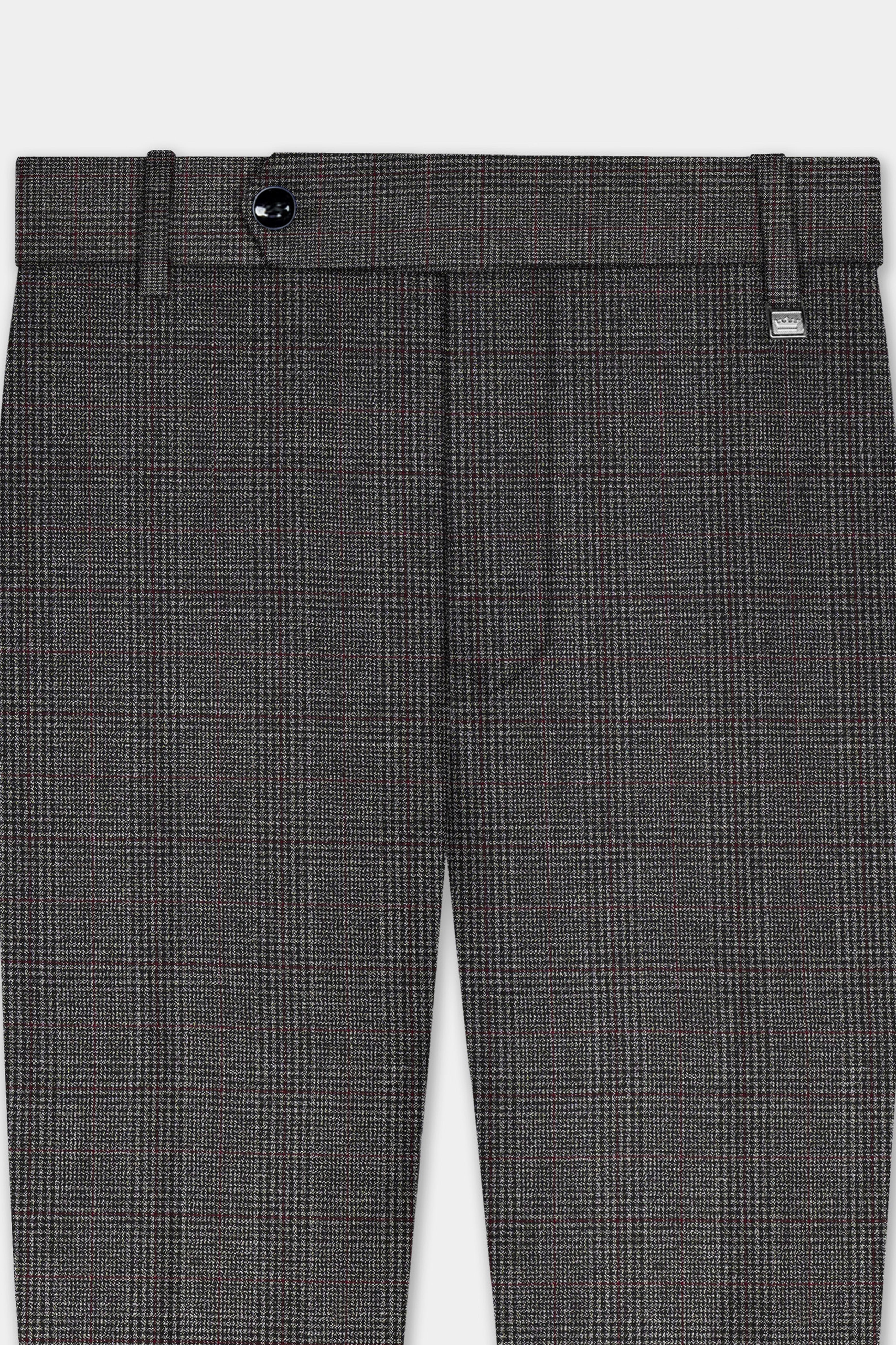 Iridium Gray Plaid Wool Rich Single Breasted Suit