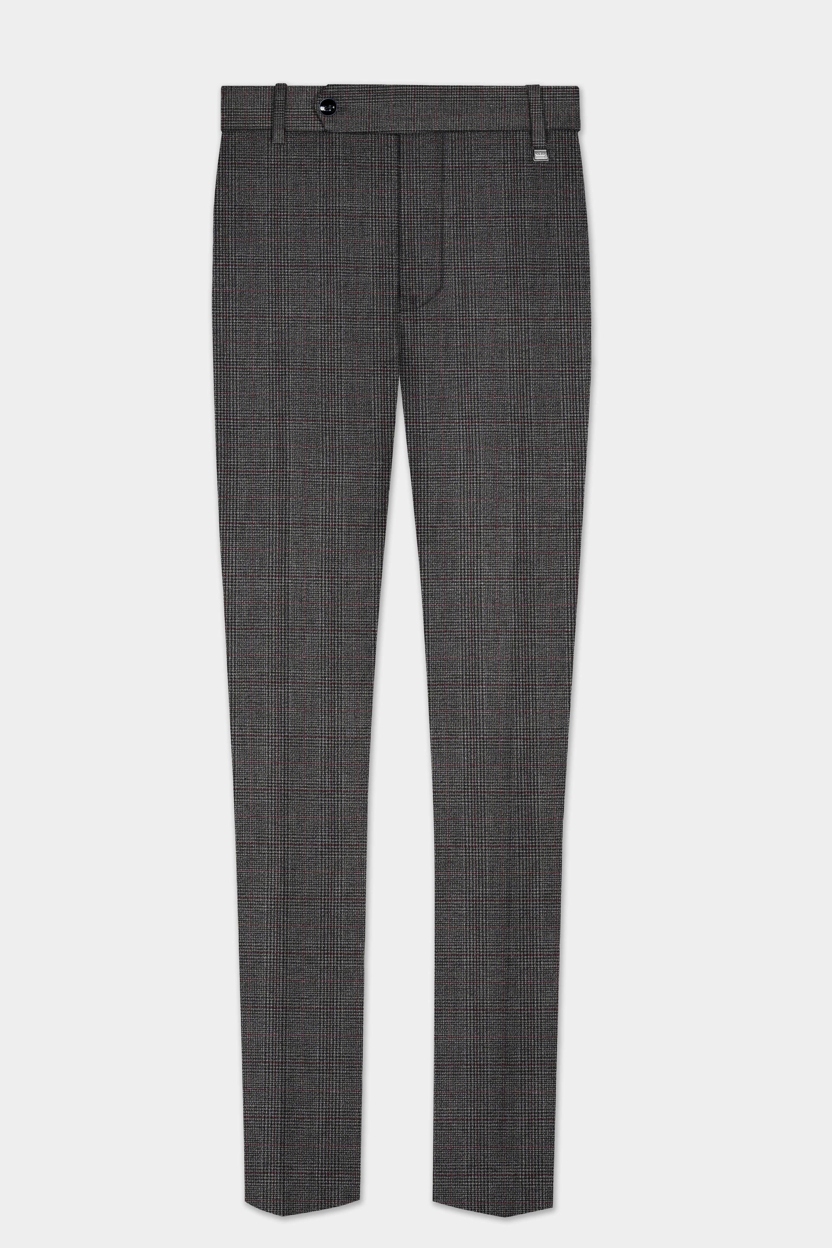 Iridium Gray Plaid Wool Rich Single Breasted Suit