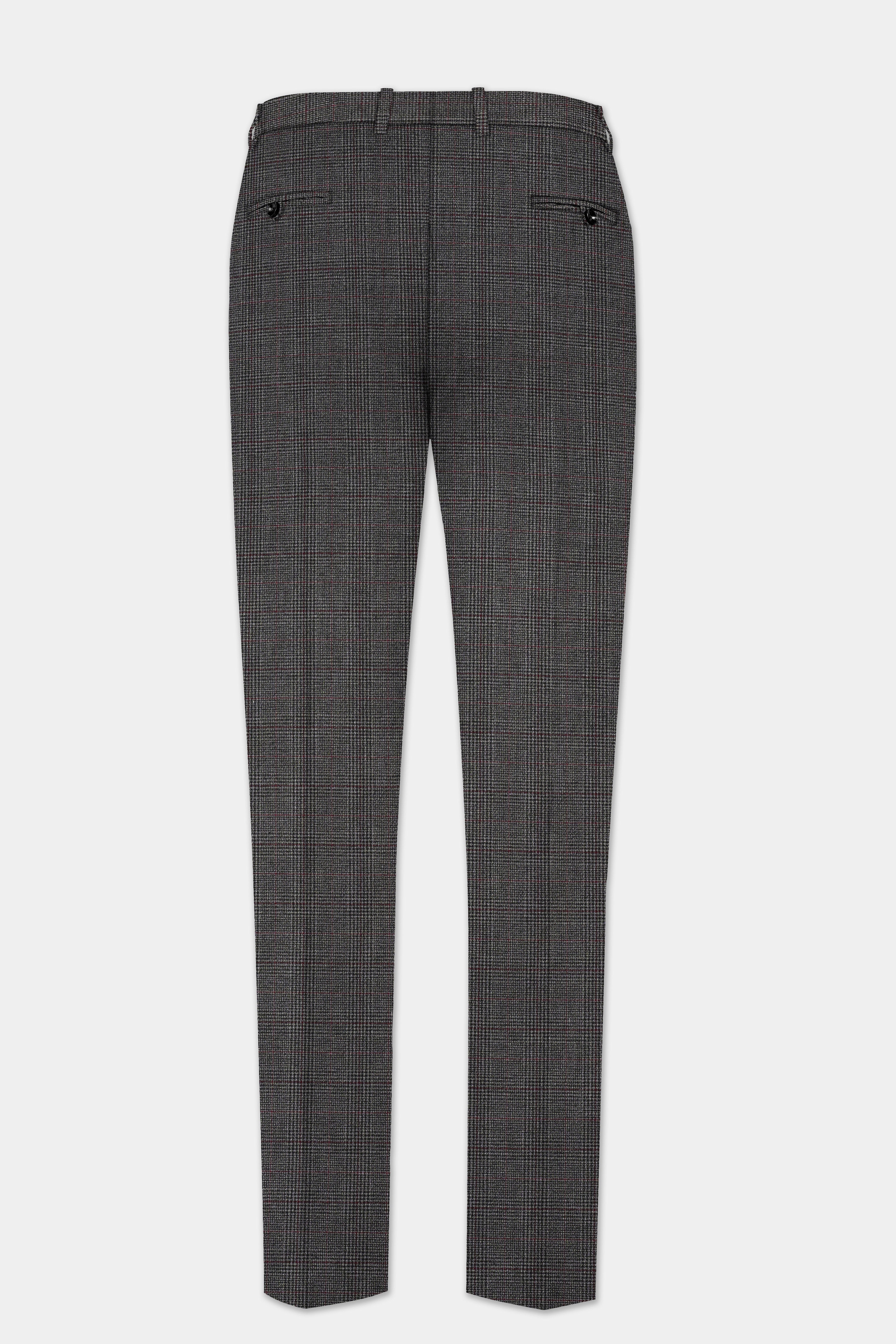 Iridium Gray Plaid Wool Rich Single Breasted Suit