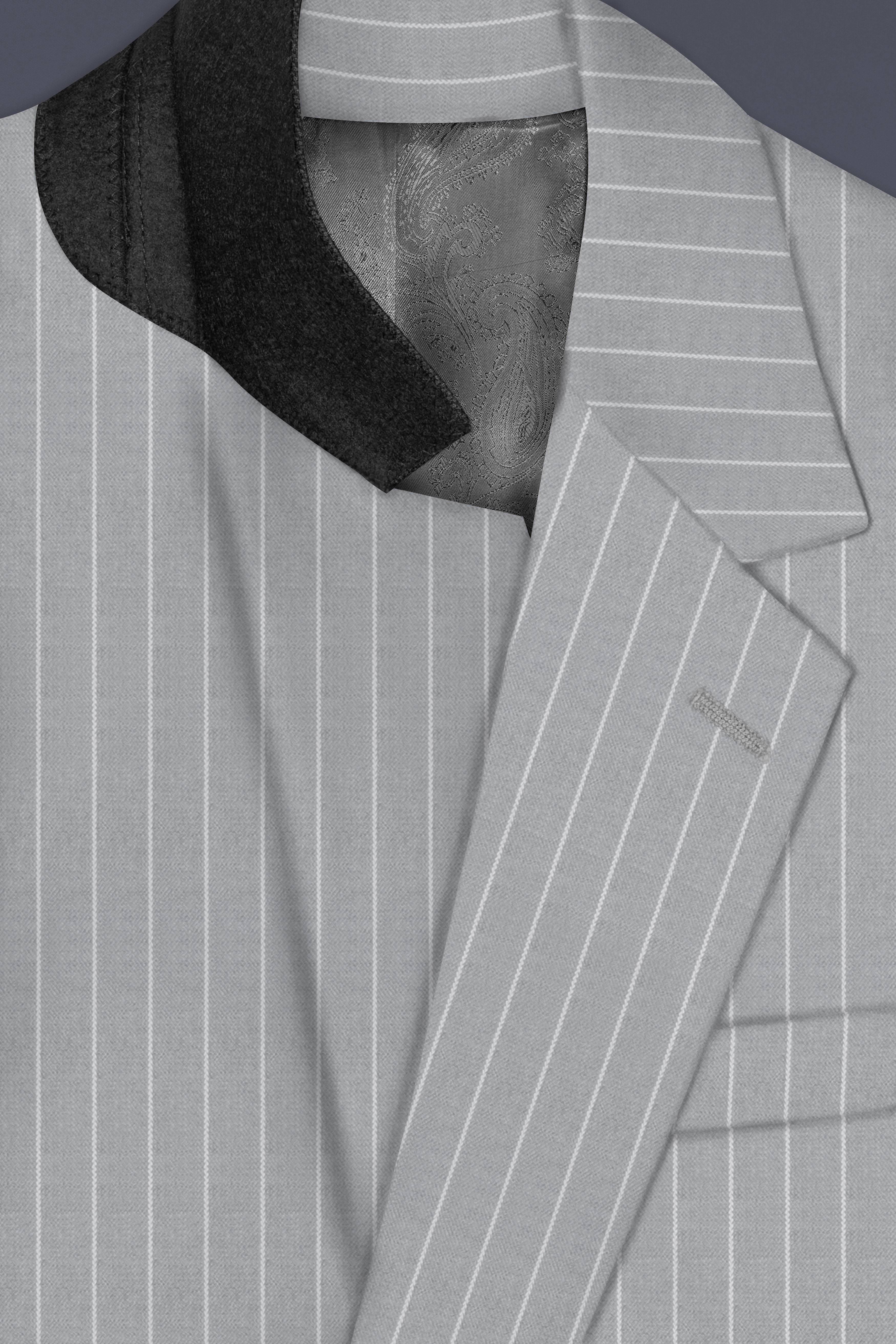 Mercury Gray Stripes Wool Rich Single Breasted Suit