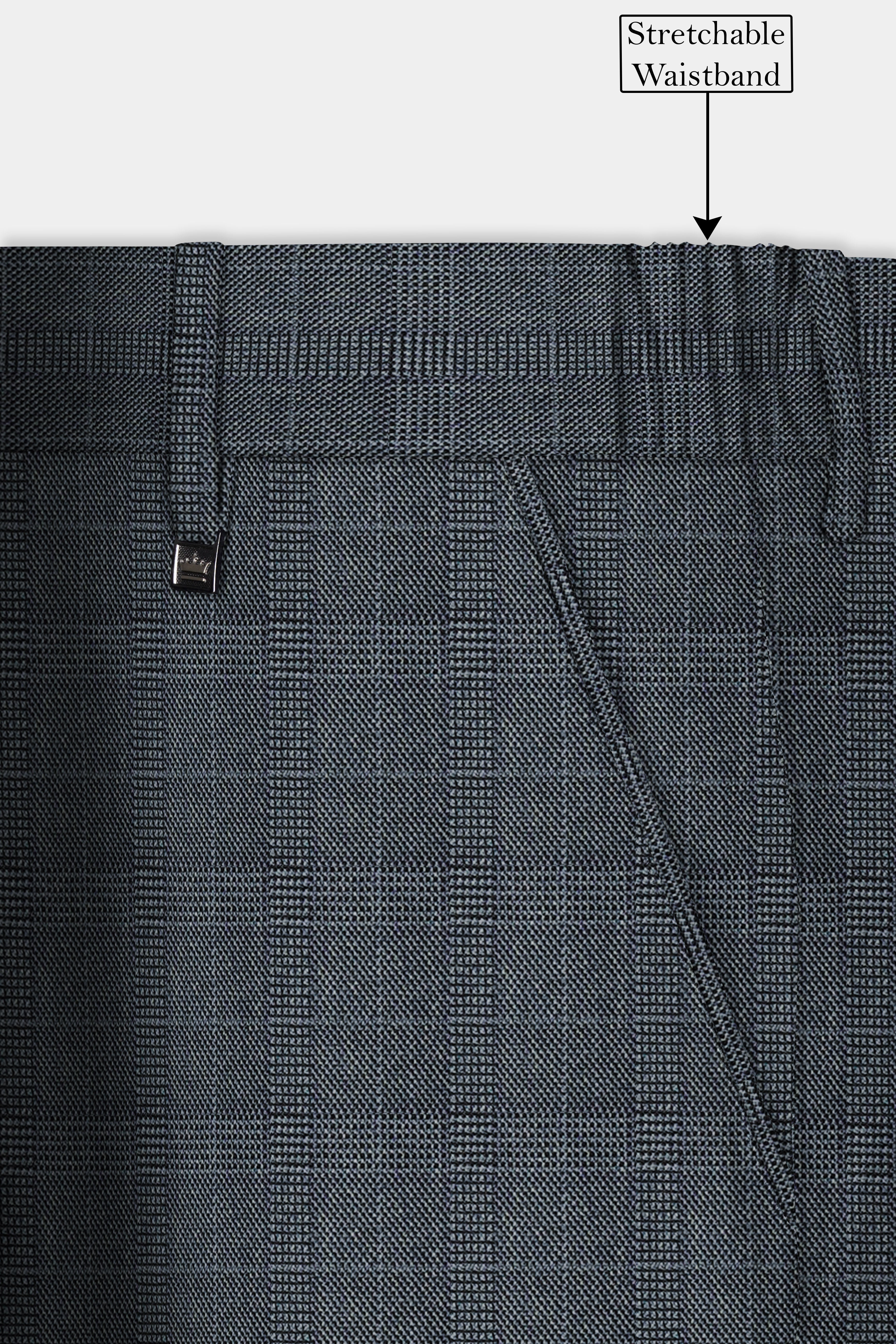 Trout Gray Windowpane Wool Rich Double Breasted Suit