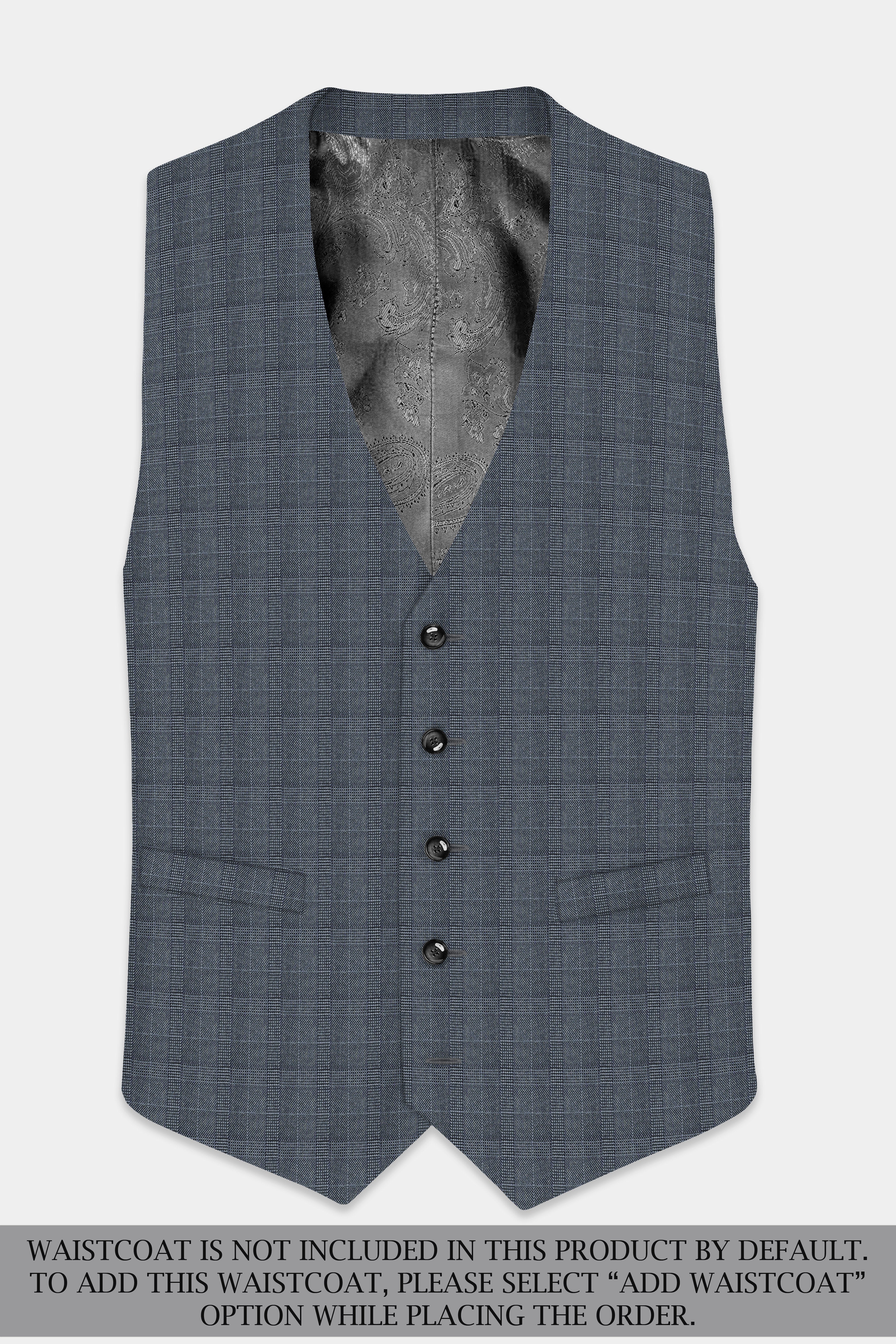 Trout Gray Windowpane Wool Rich Double Breasted Suit