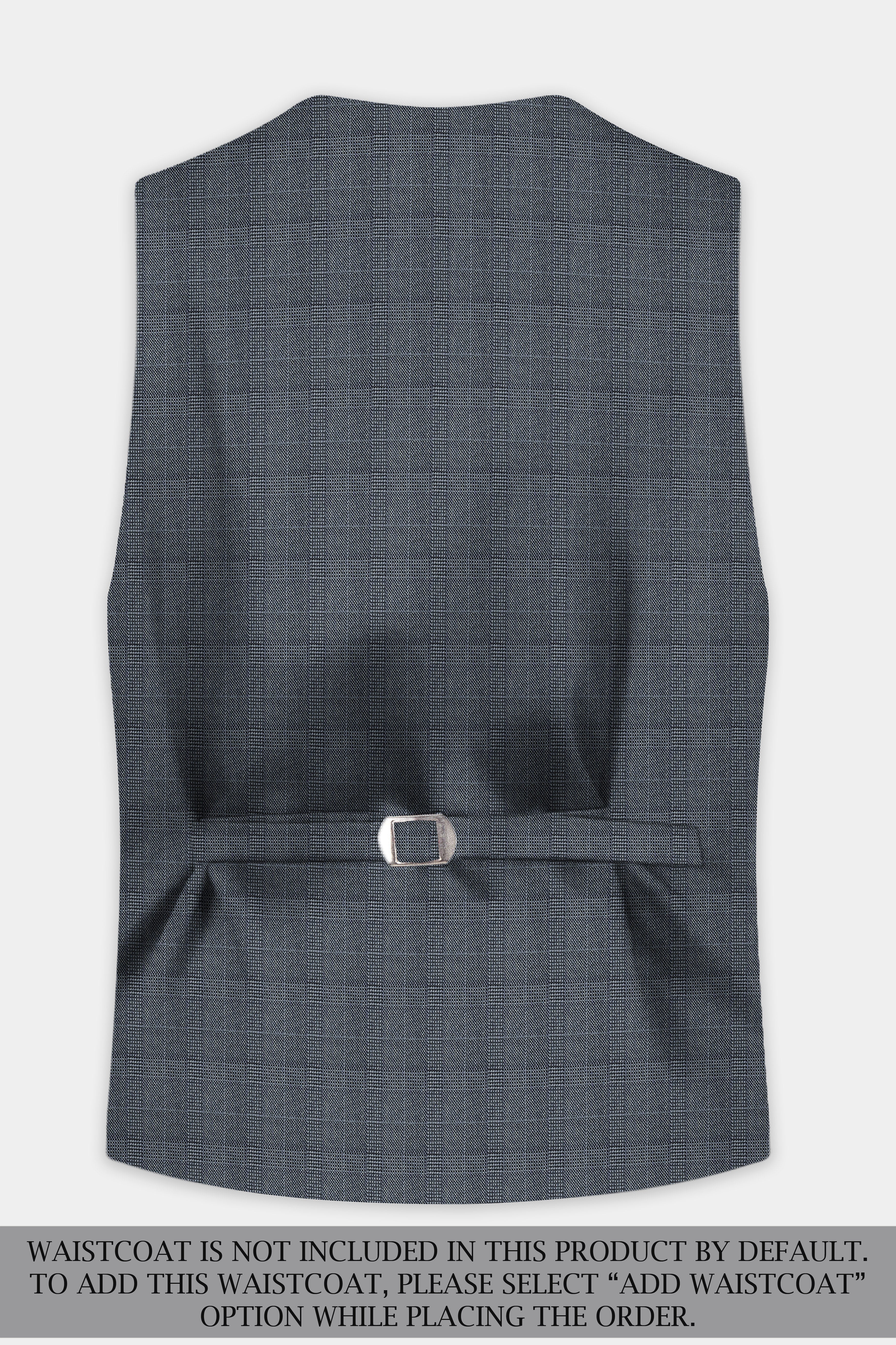 Trout Gray Windowpane Wool Rich Double Breasted Suit