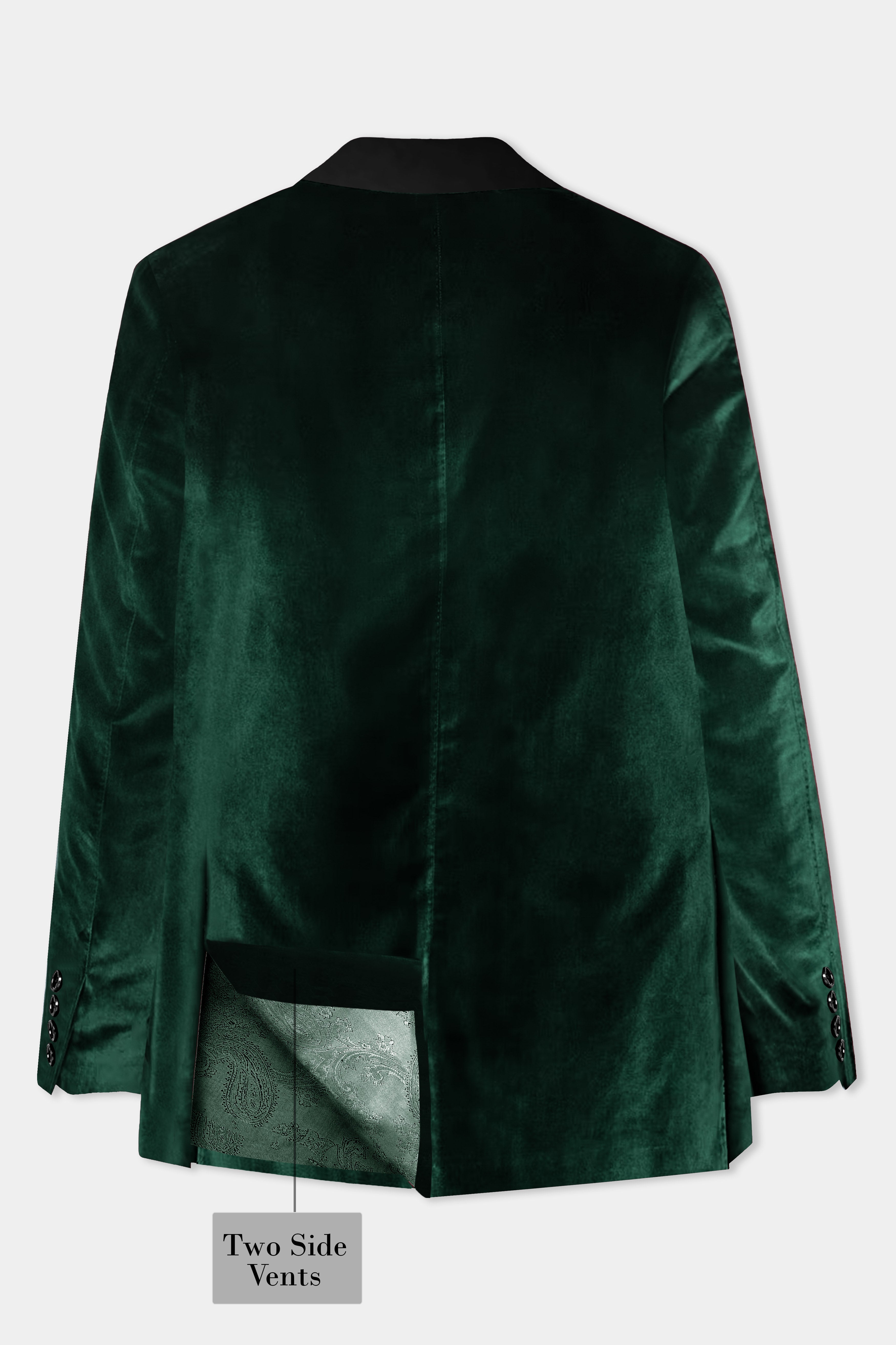 Emerald Majesty-Celtic Green Velvet Peak Collar Tuxedo Suit