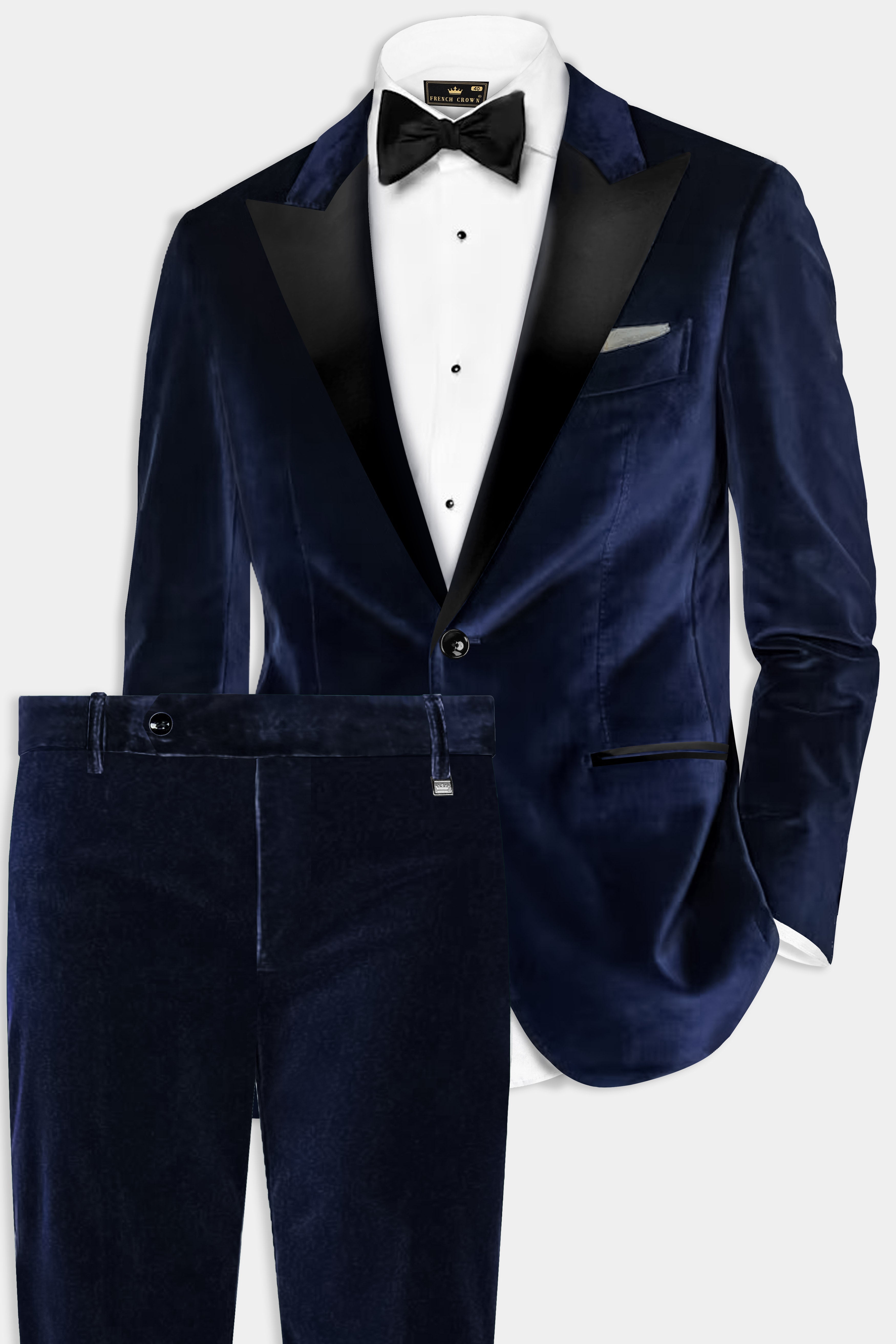 Ocean Mist-Tealish Blue Velvet Peak Lapel Tuxedo Suit